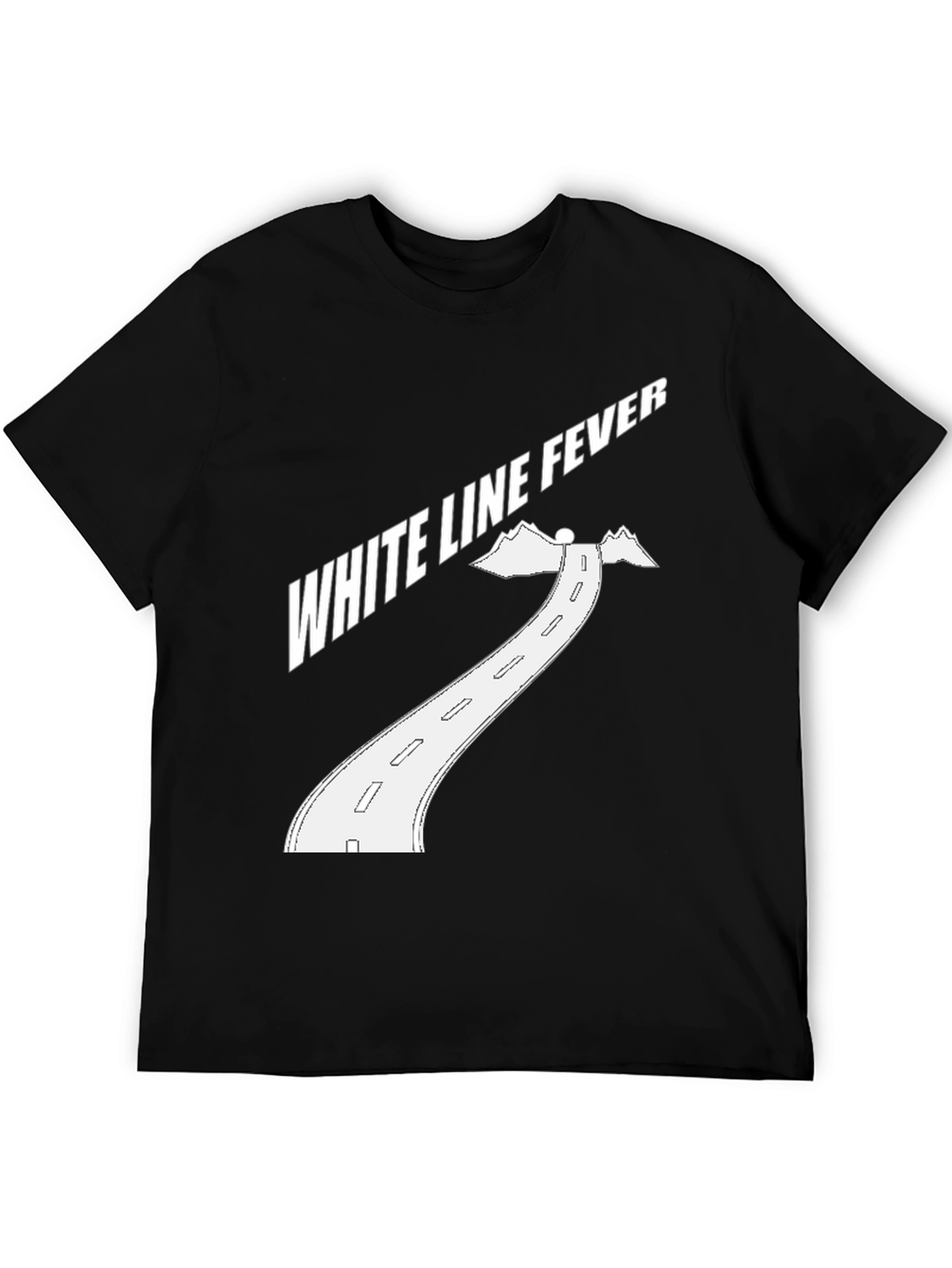 White Line Fever Graphic Tee - Black Cotton