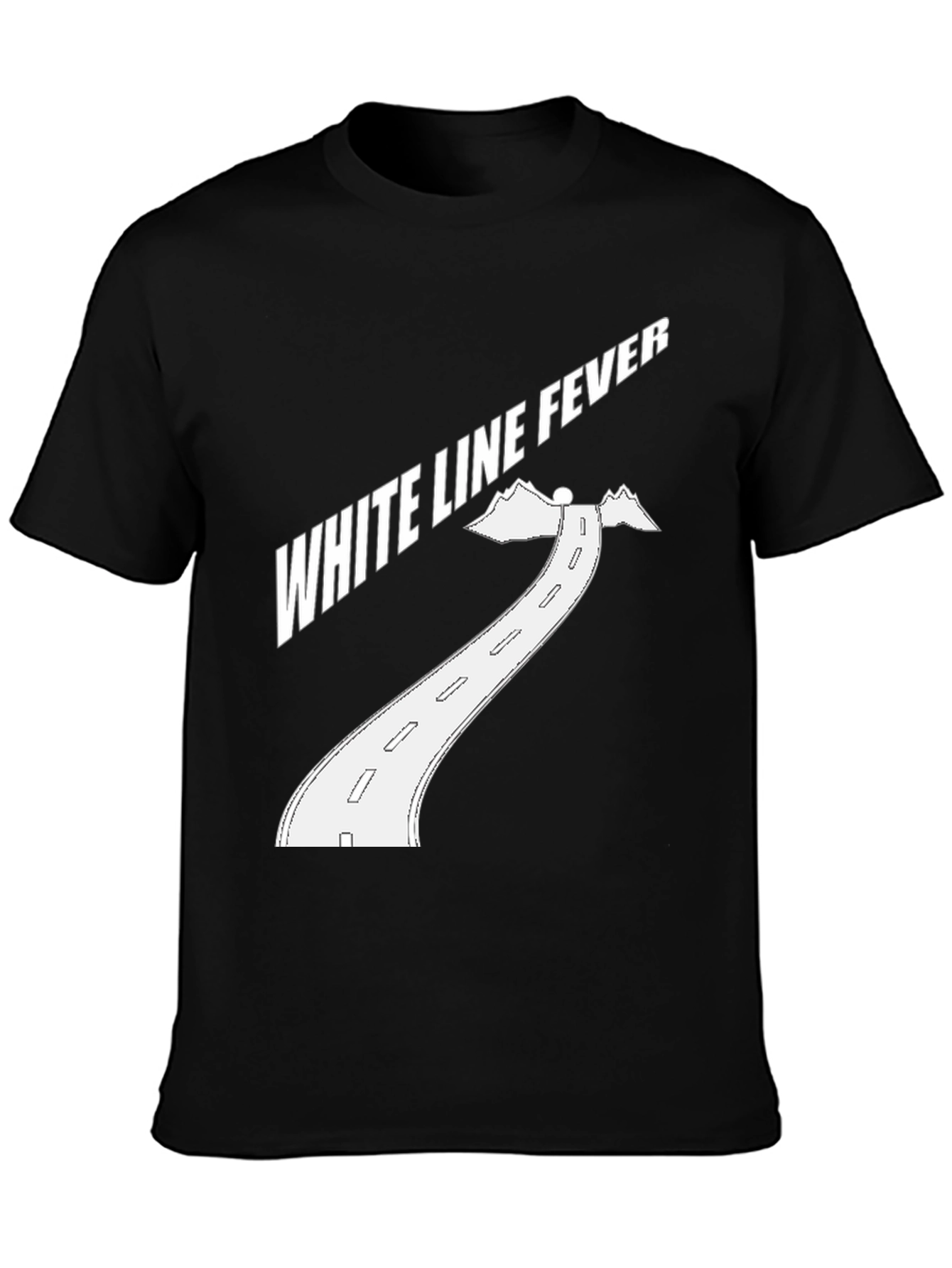 White Line Fever Graphic Tee - Black Cotton