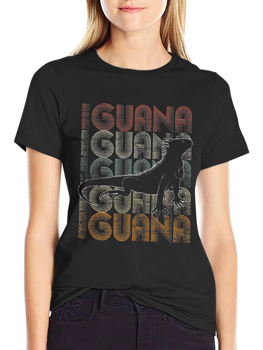 Retro Iguana Graphic Tee - Mens Black T-Shirt
