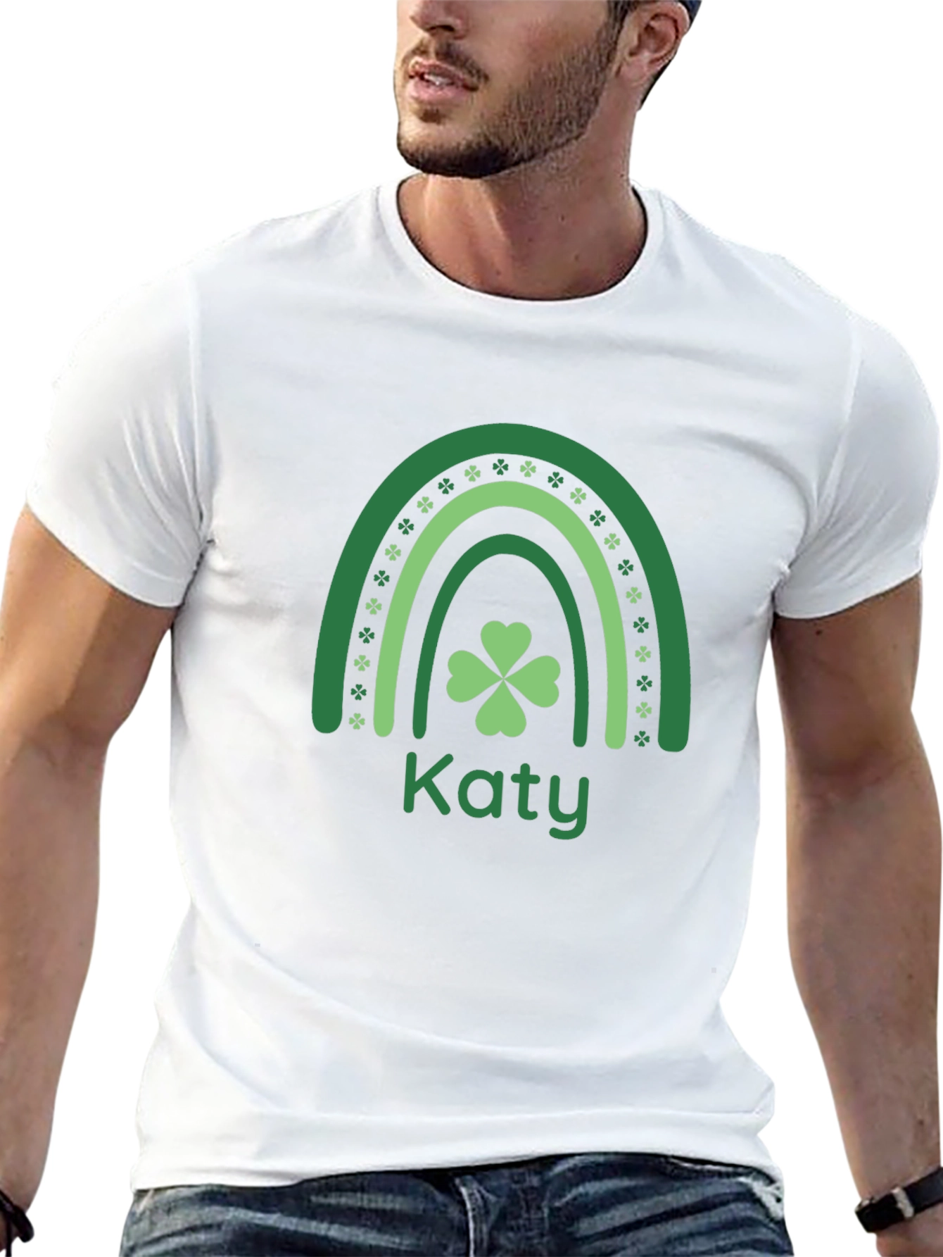 Katy St. Patricks Day Rainbow Clover T-Shirt