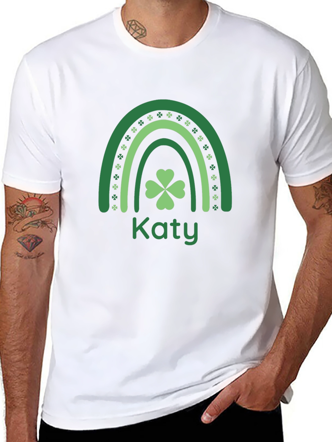Katy St. Patricks Day Rainbow Clover T-Shirt