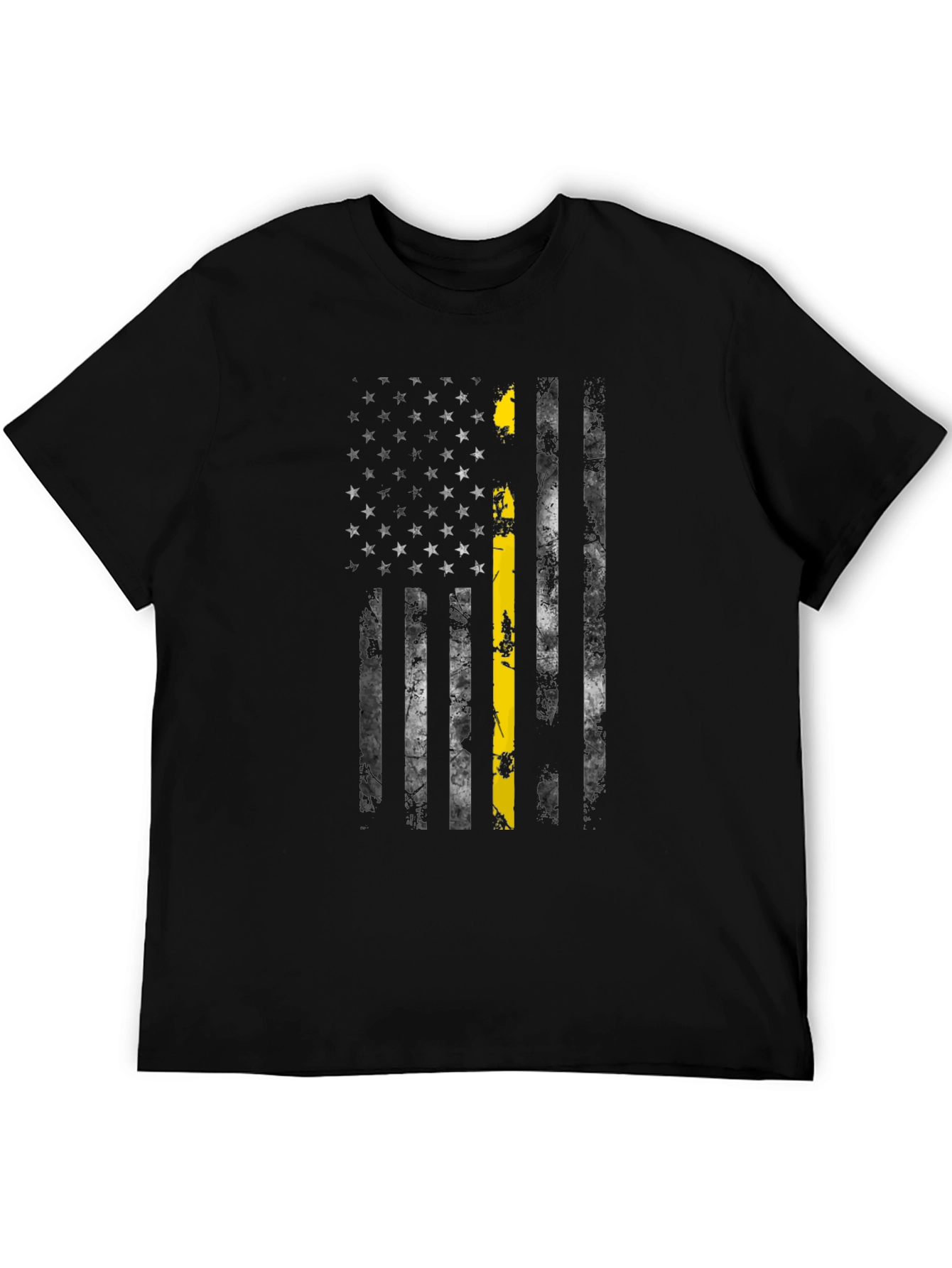 Thin Yellow Line US Flag Black T-Shirt