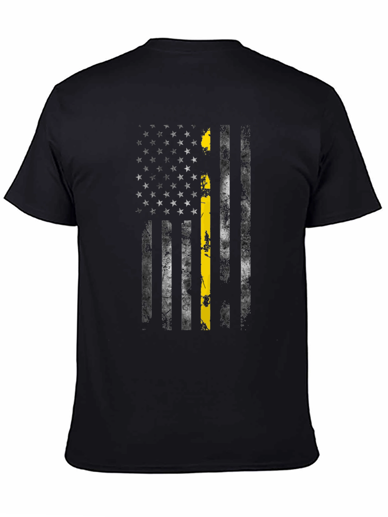 Thin Yellow Line US Flag Black T-Shirt