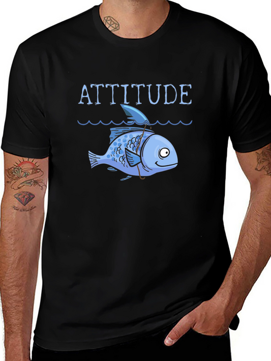 Attitude Fish Graphic Tee - Funny Sarcastic Humor T-Shirt