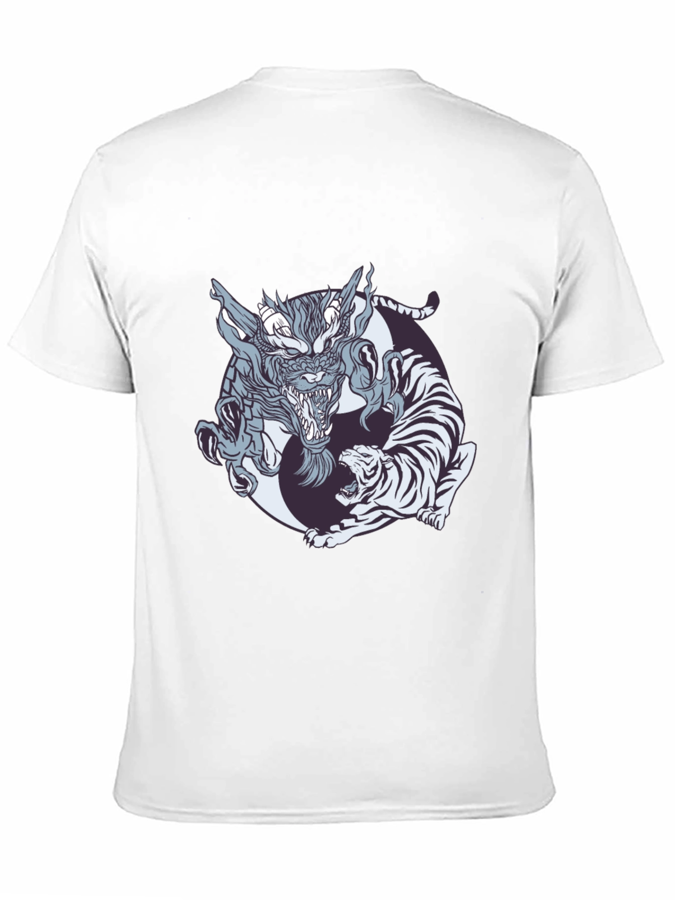Dragon and Tiger Graphic Tee - Yin Yang Design