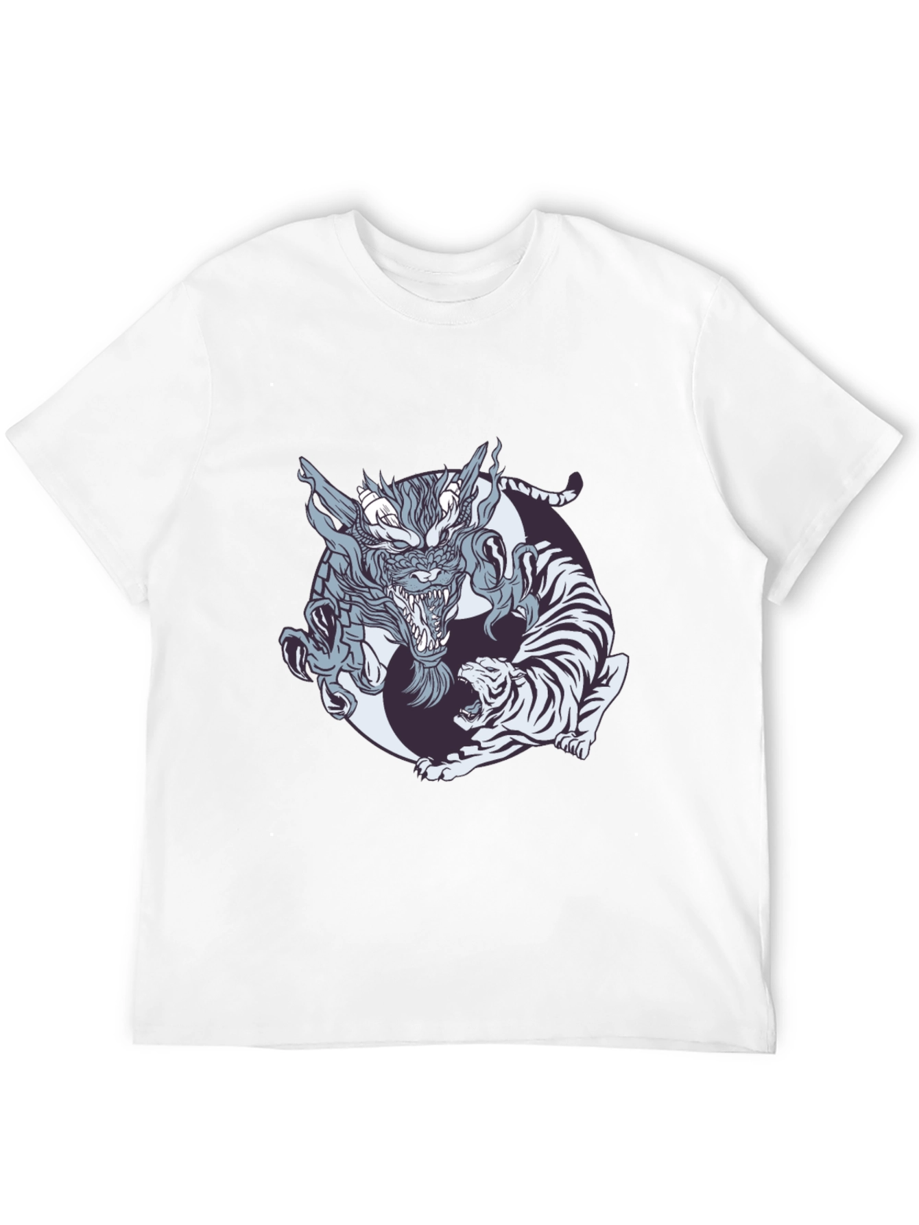 Dragon and Tiger Graphic Tee - Yin Yang Design