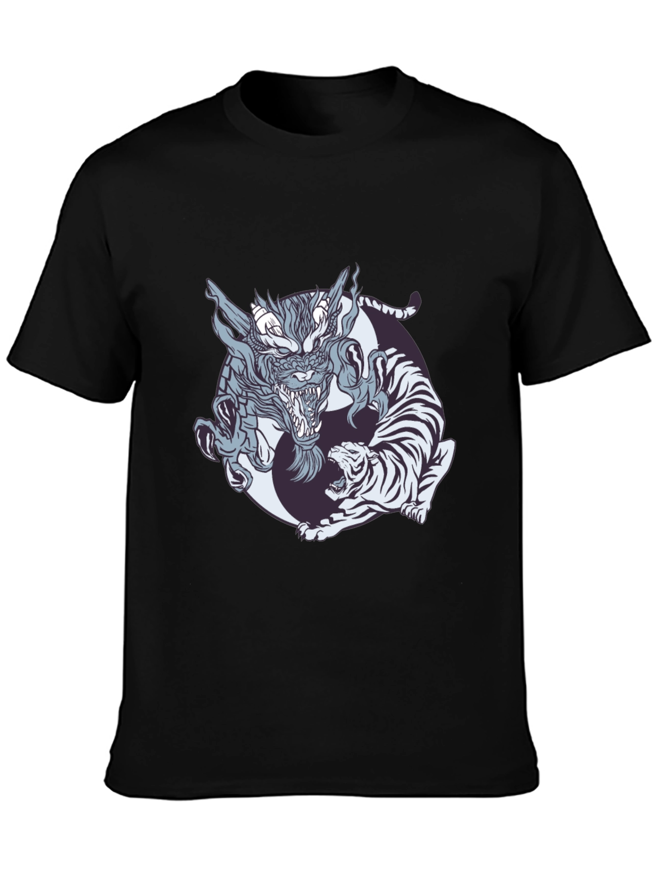 Dragon and Tiger Graphic Tee - Yin Yang Design