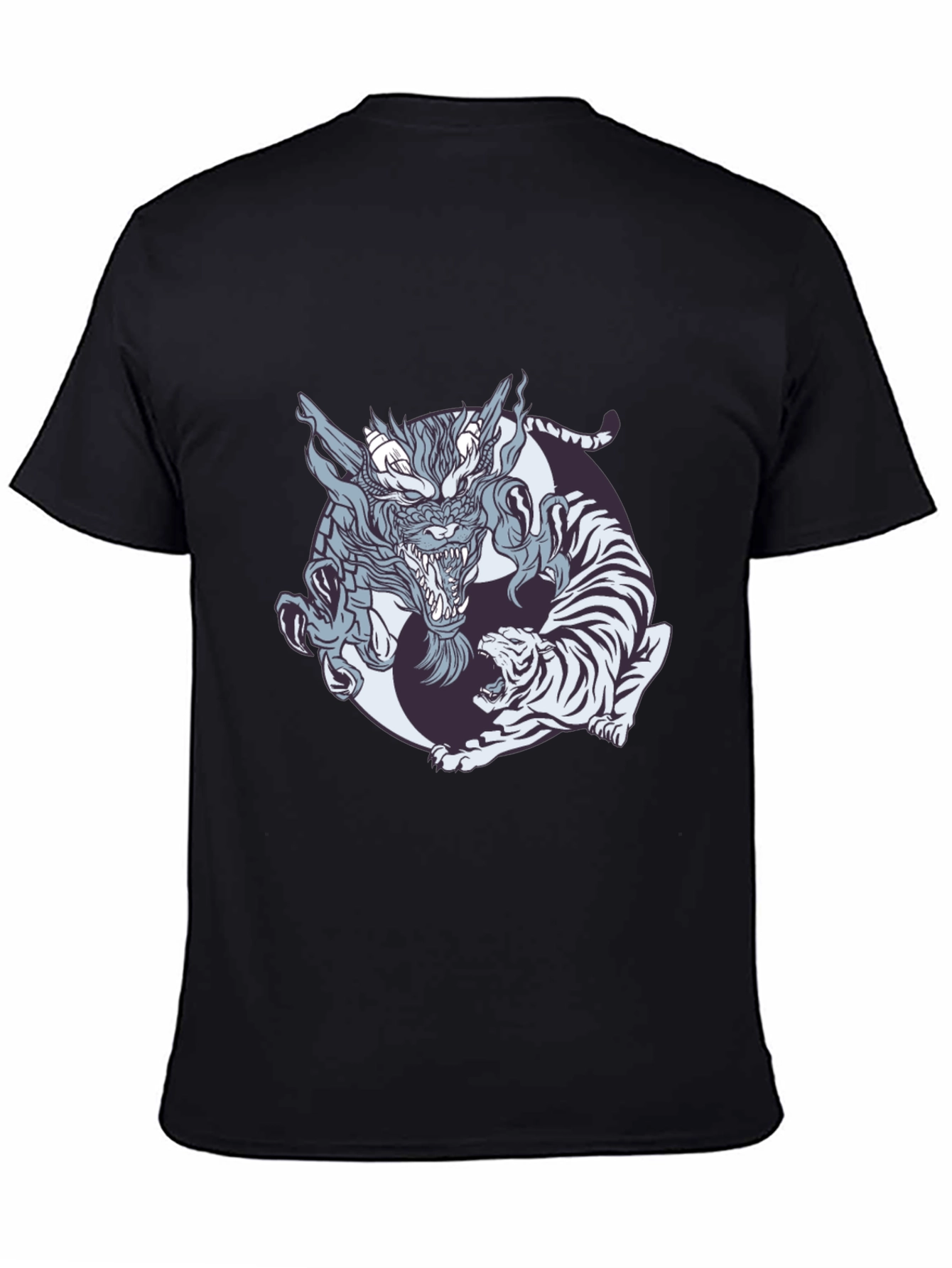 Dragon and Tiger Graphic Tee - Yin Yang Design