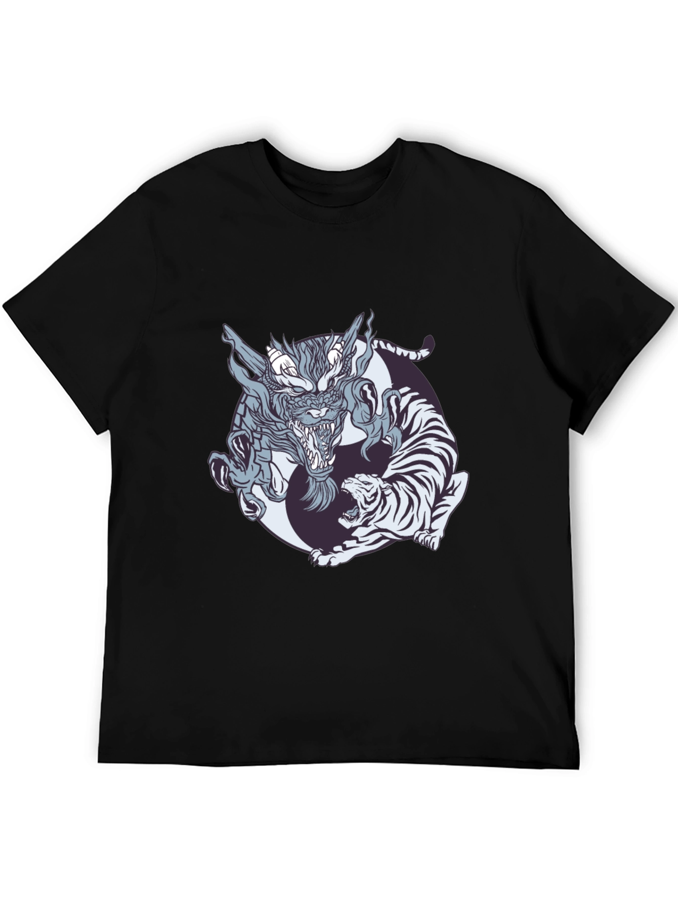 Dragon and Tiger Graphic Tee - Yin Yang Design