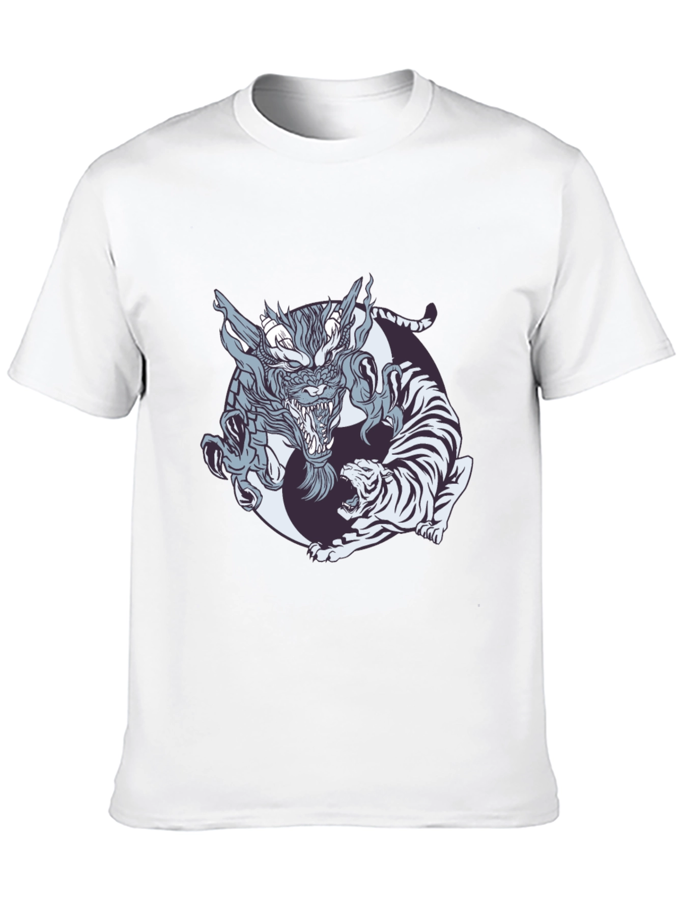 Dragon and Tiger Graphic Tee - Yin Yang Design