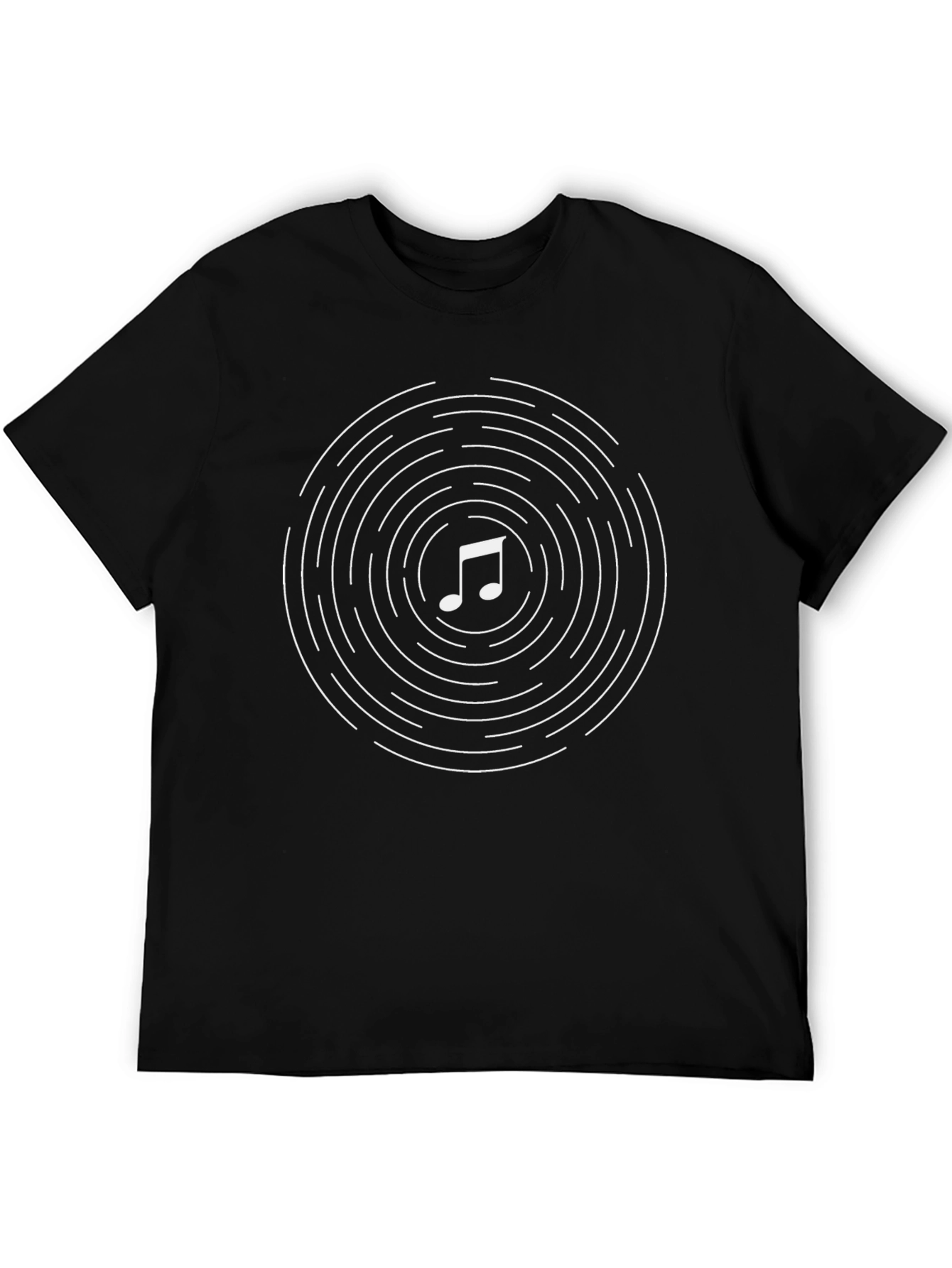 Musical Note Circle Graphic Black T-Shirt