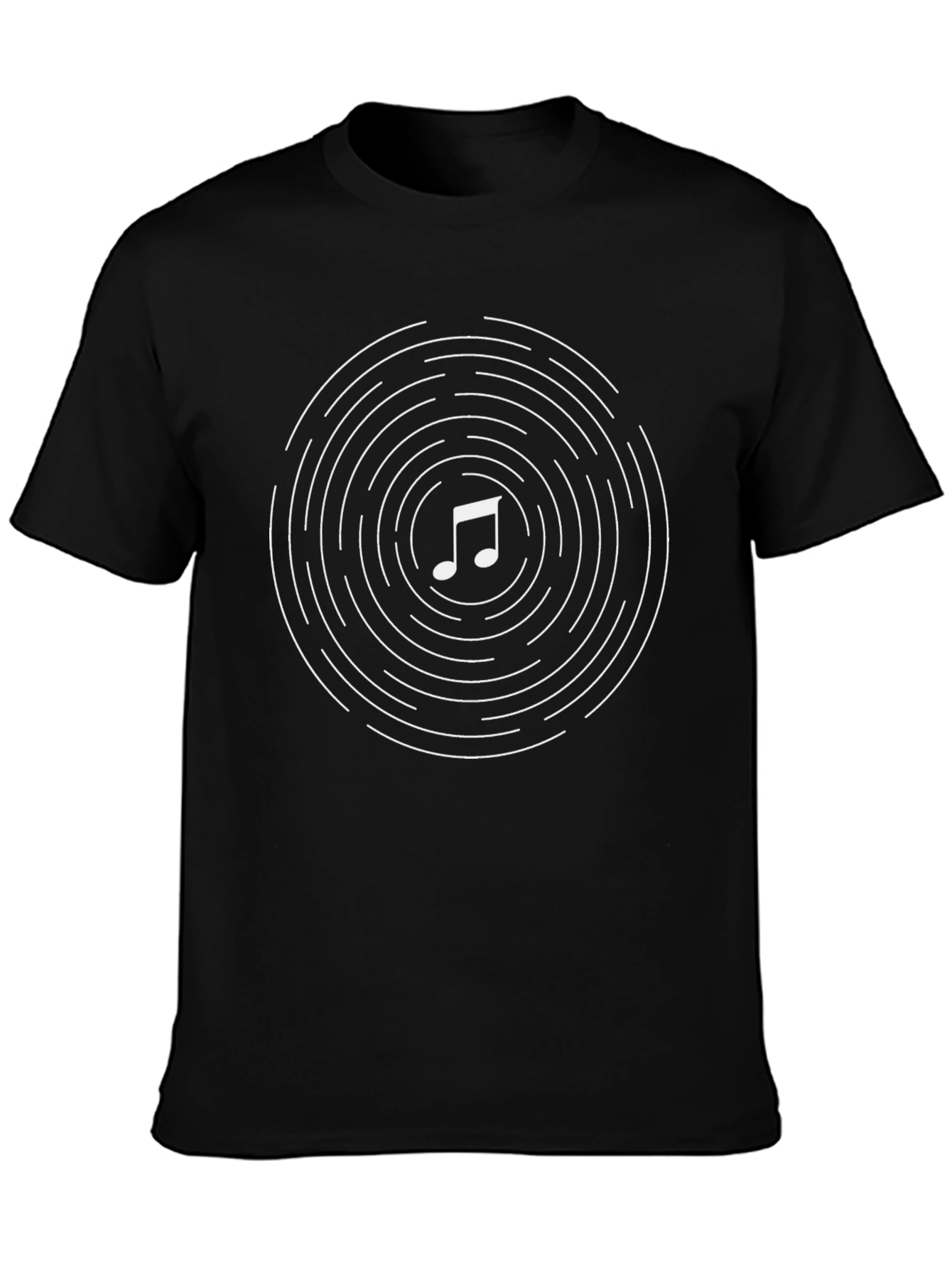 Musical Note Circle Graphic Black T-Shirt
