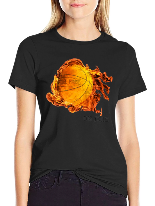 Feel Free On Fire Basketball Graphic T-Shirt