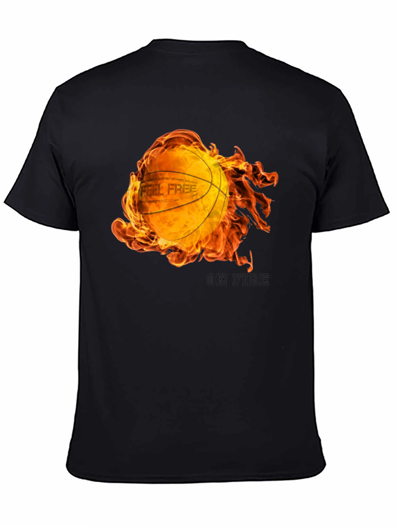 Feel Free On Fire Basketball Graphic T-Shirt