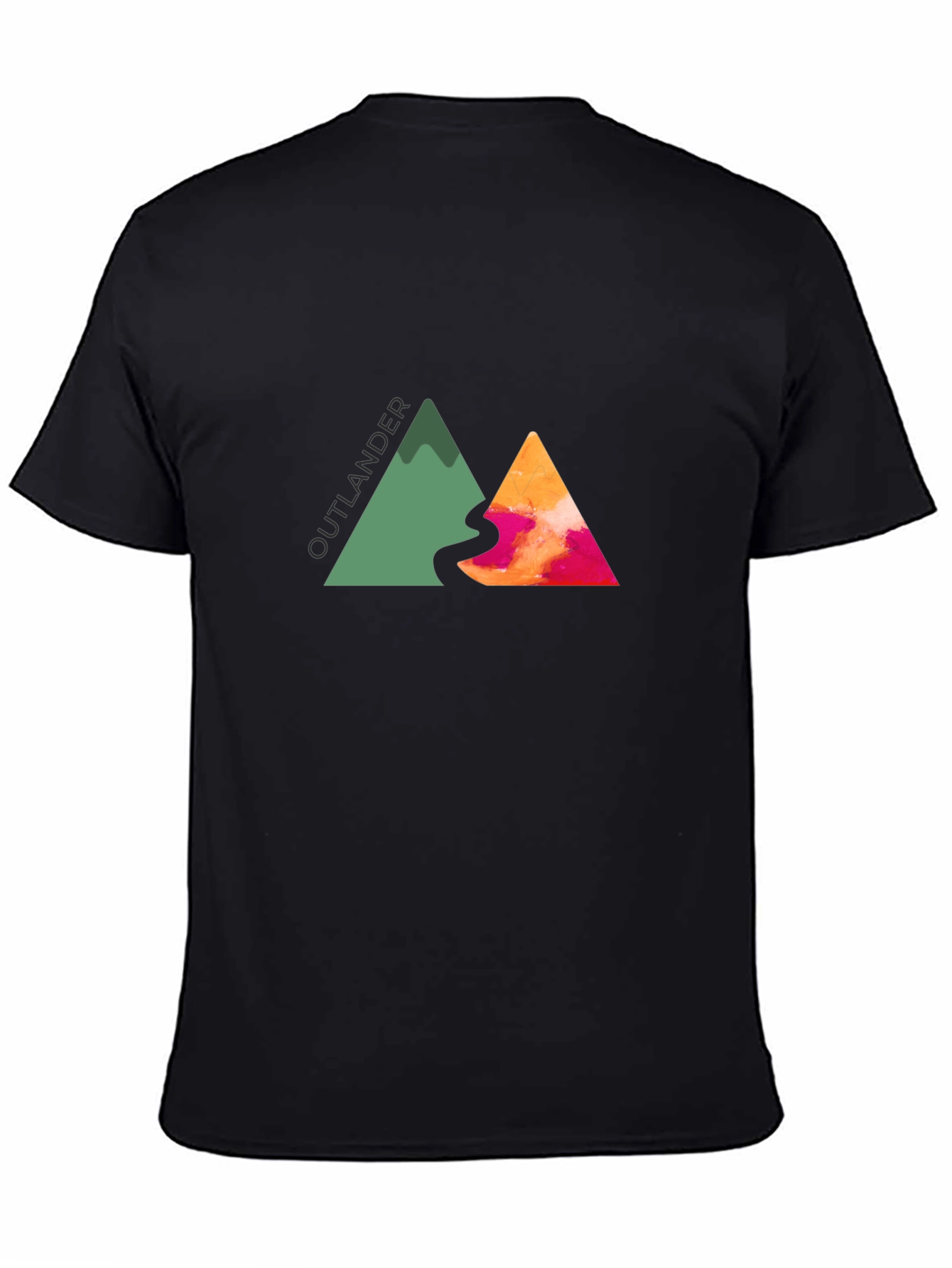 Outlander Mountain Graphic Tee - Black Cotton Blend