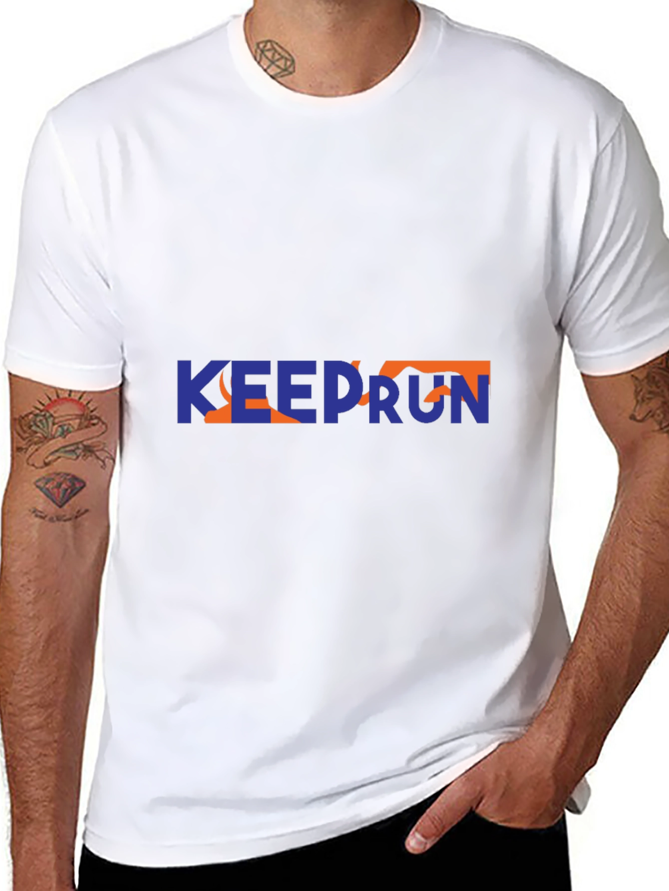 Keep Run Graphic Tee - Sporty Casual Style