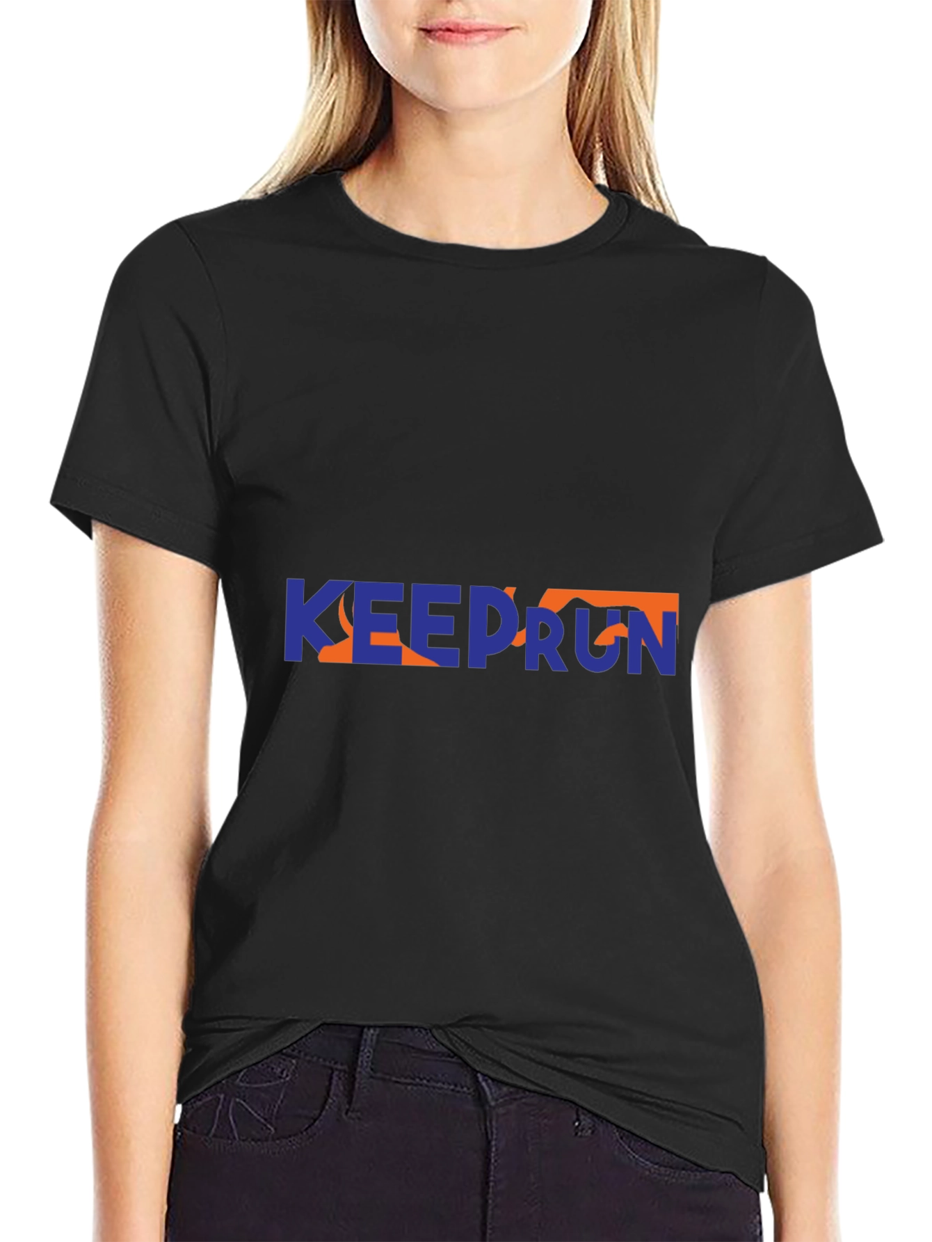 Keep Run Graphic Tee - Sporty Casual Style