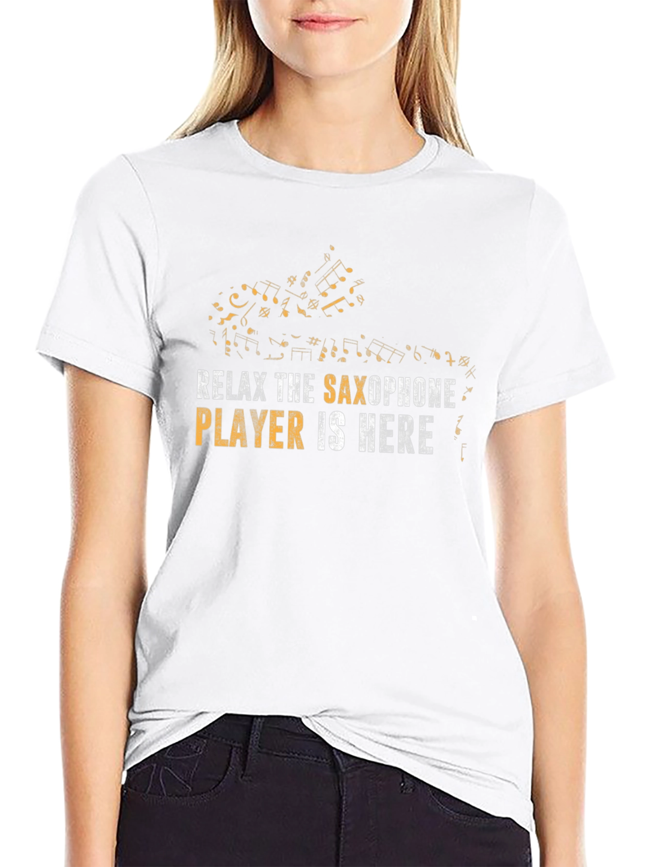 Relax Saxophone Player T-Shirt - Music Note Graphic Tee