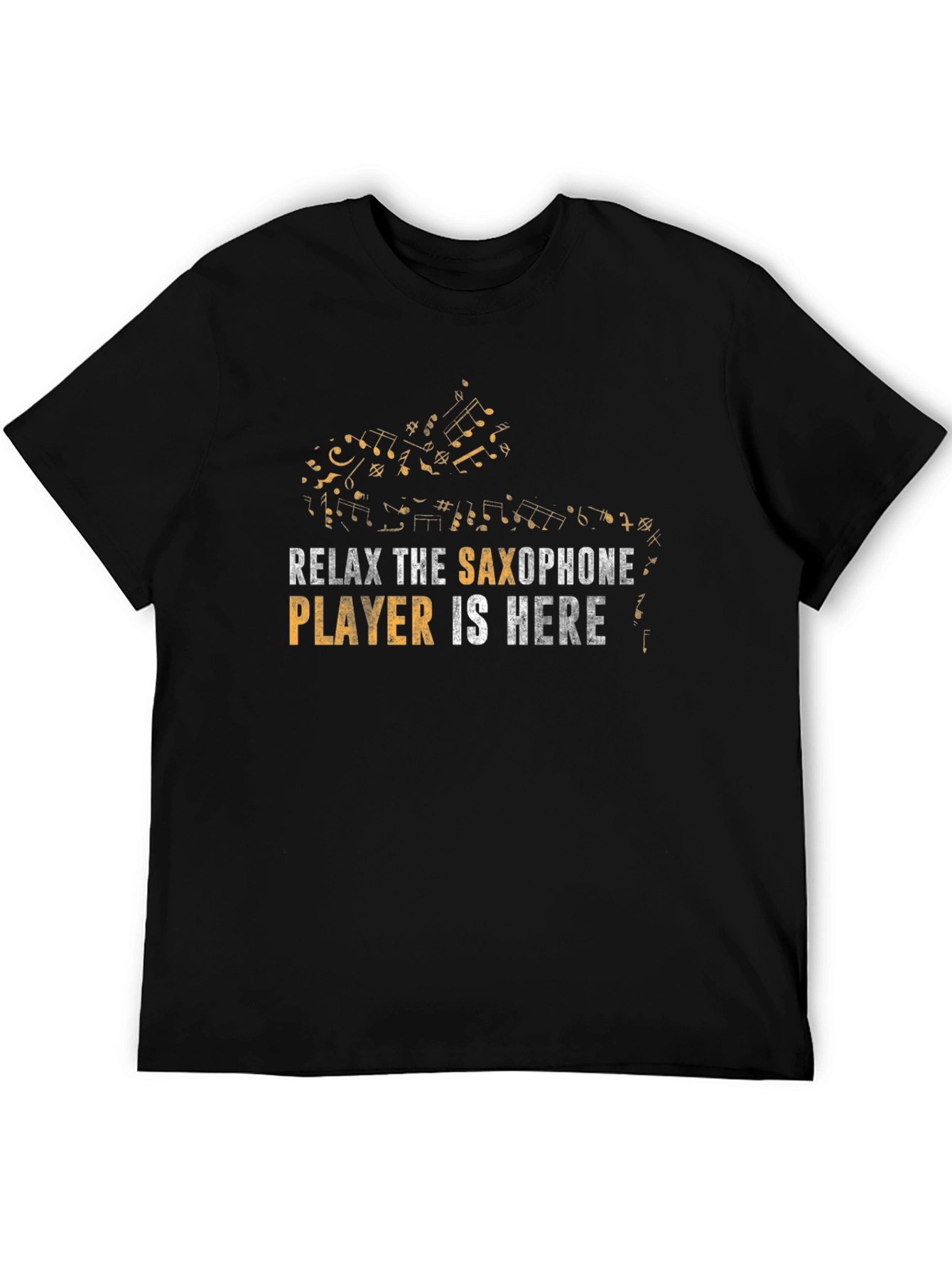 Relax Saxophone Player T-Shirt - Music Note Graphic Tee