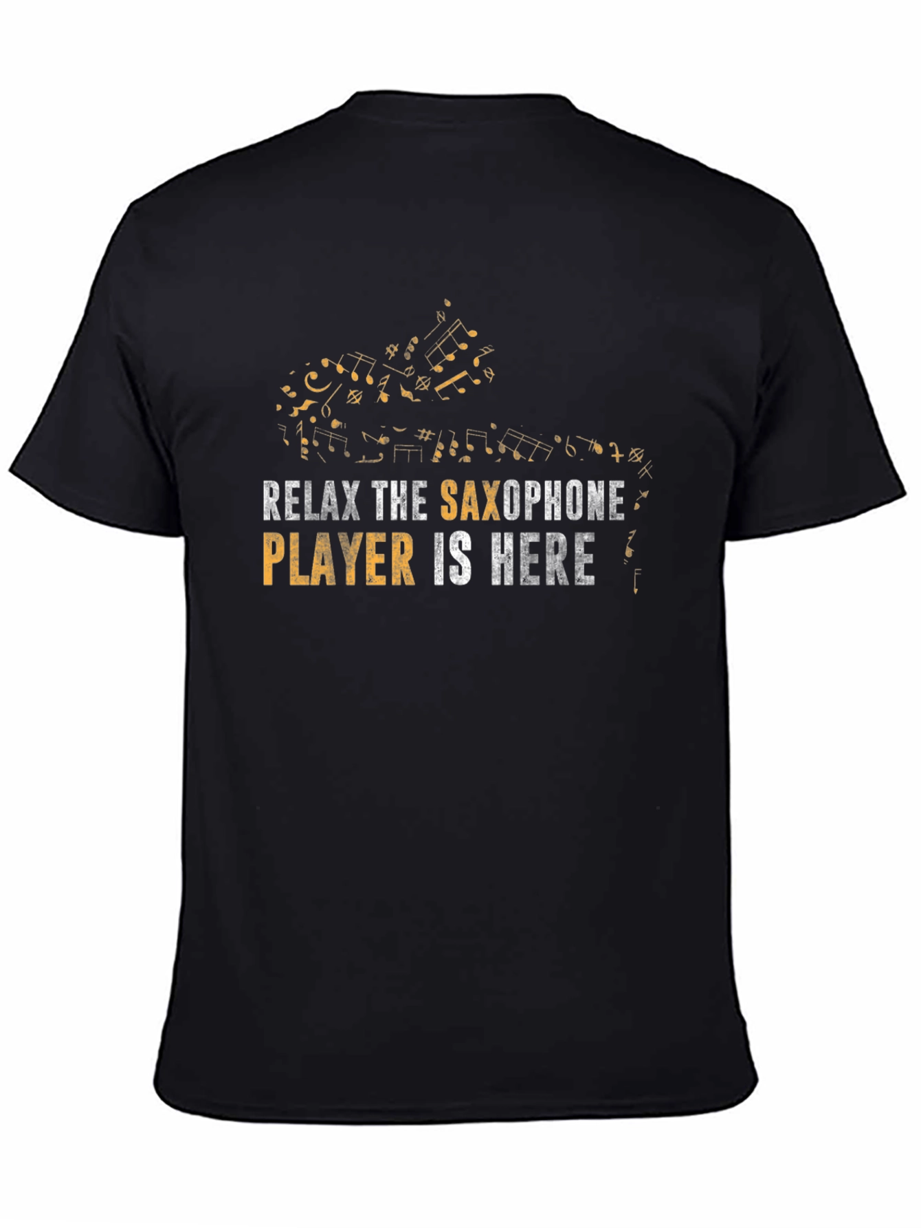 Relax Saxophone Player T-Shirt - Music Note Graphic Tee