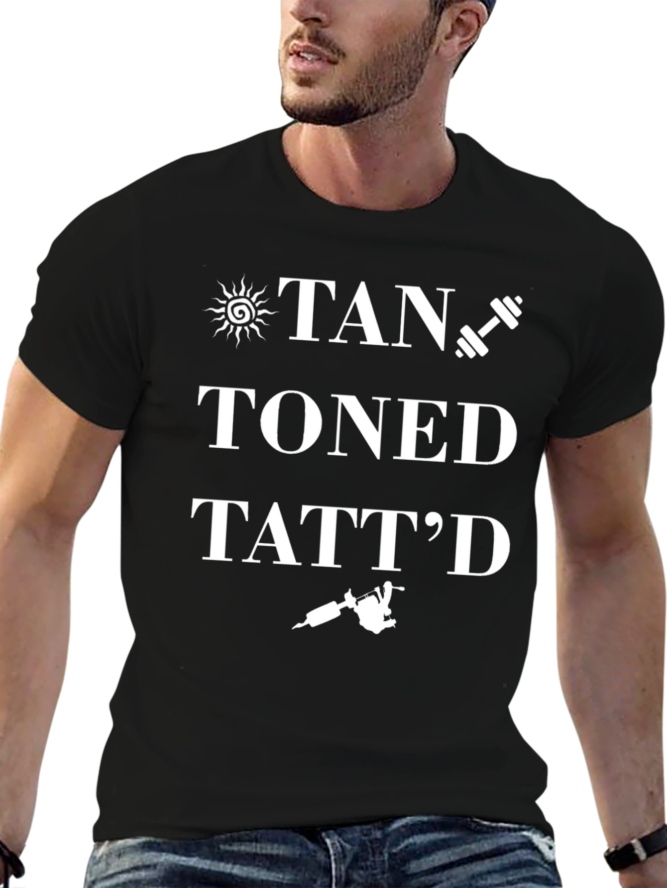 Tan Toned Tattd Graphic Tee - Black