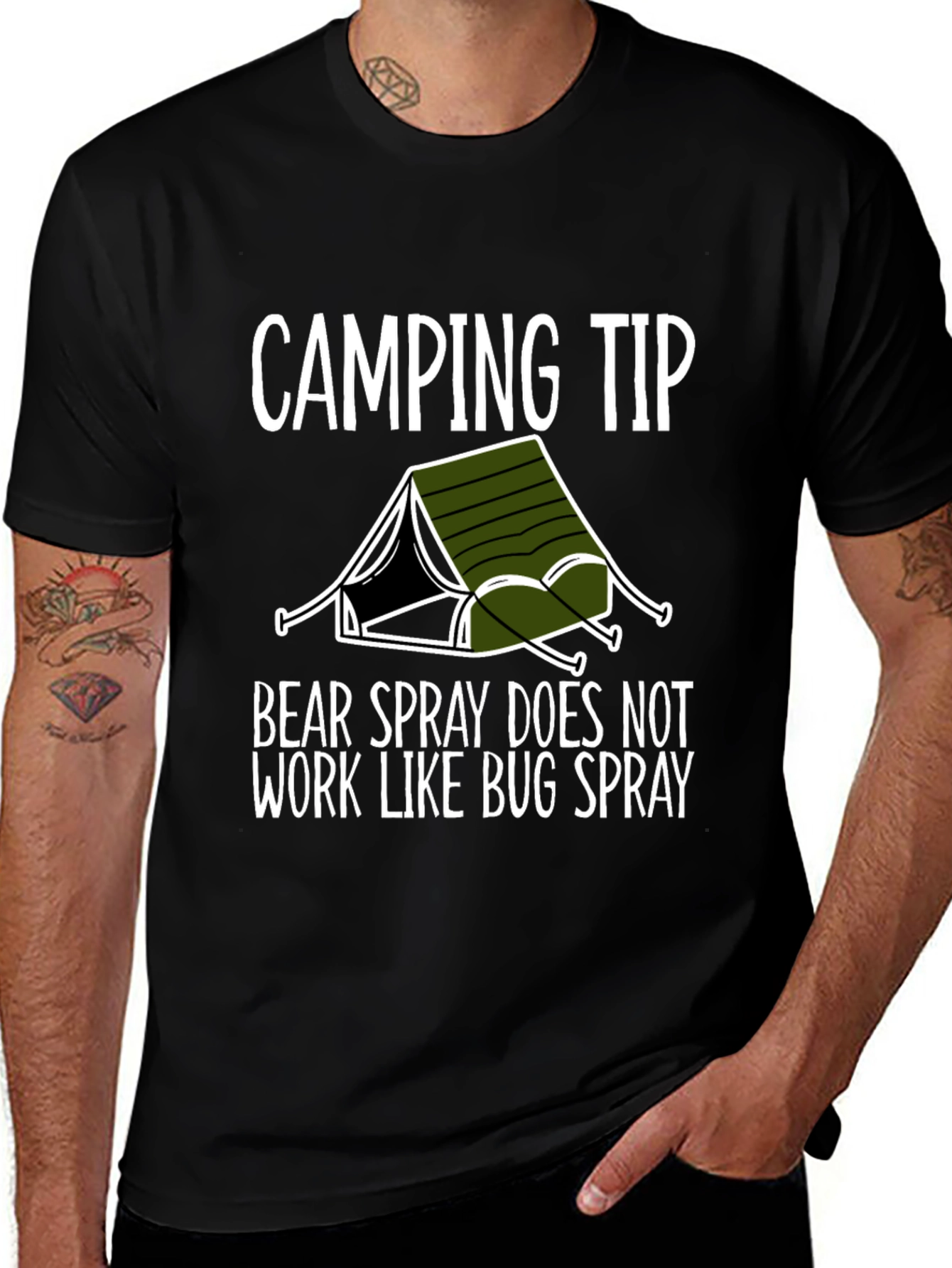 Camping Tip Bear Spray Graphic Tee