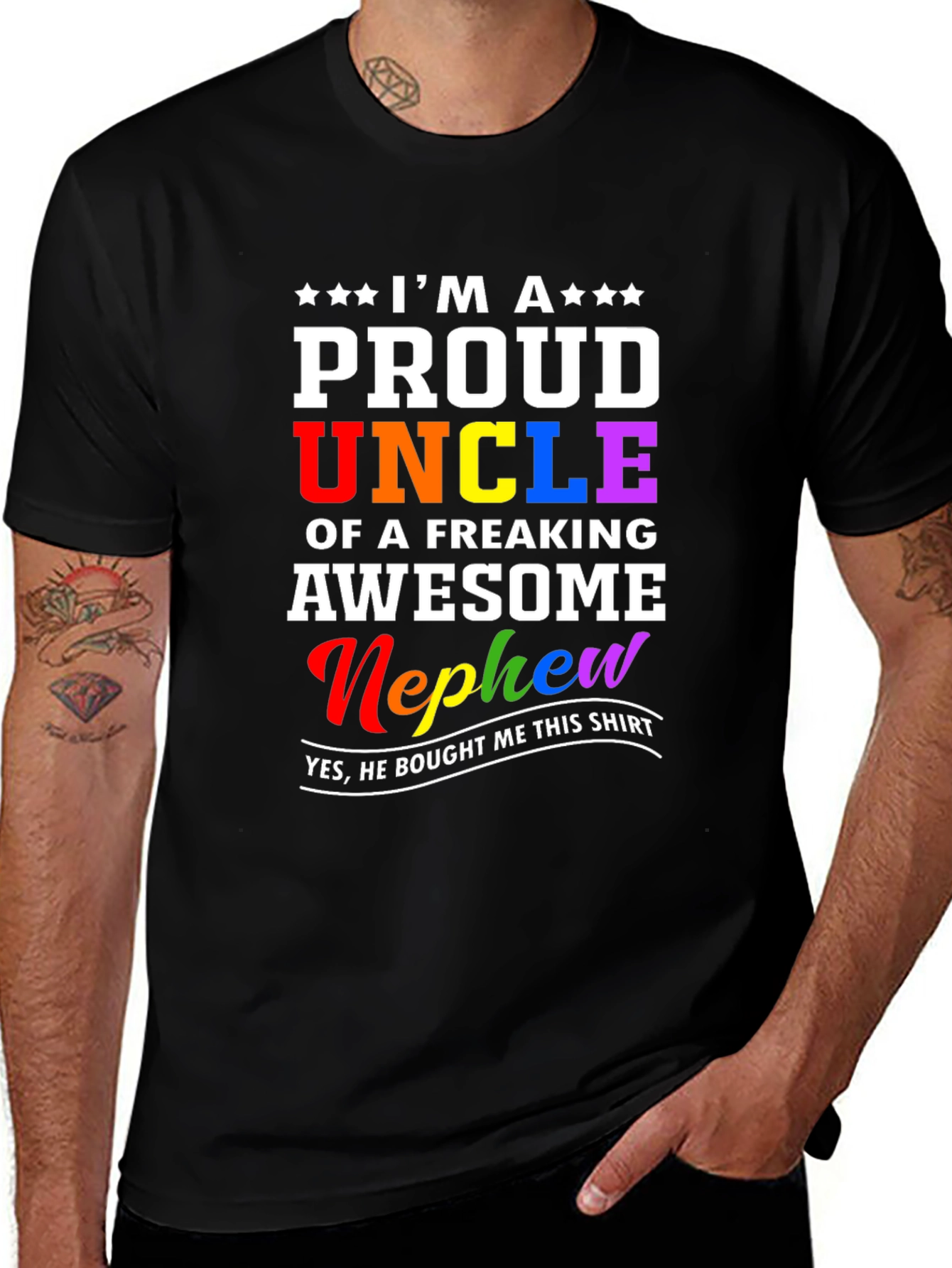 Proud Uncle T-Shirt - Freaking Awesome Nephew Gift
