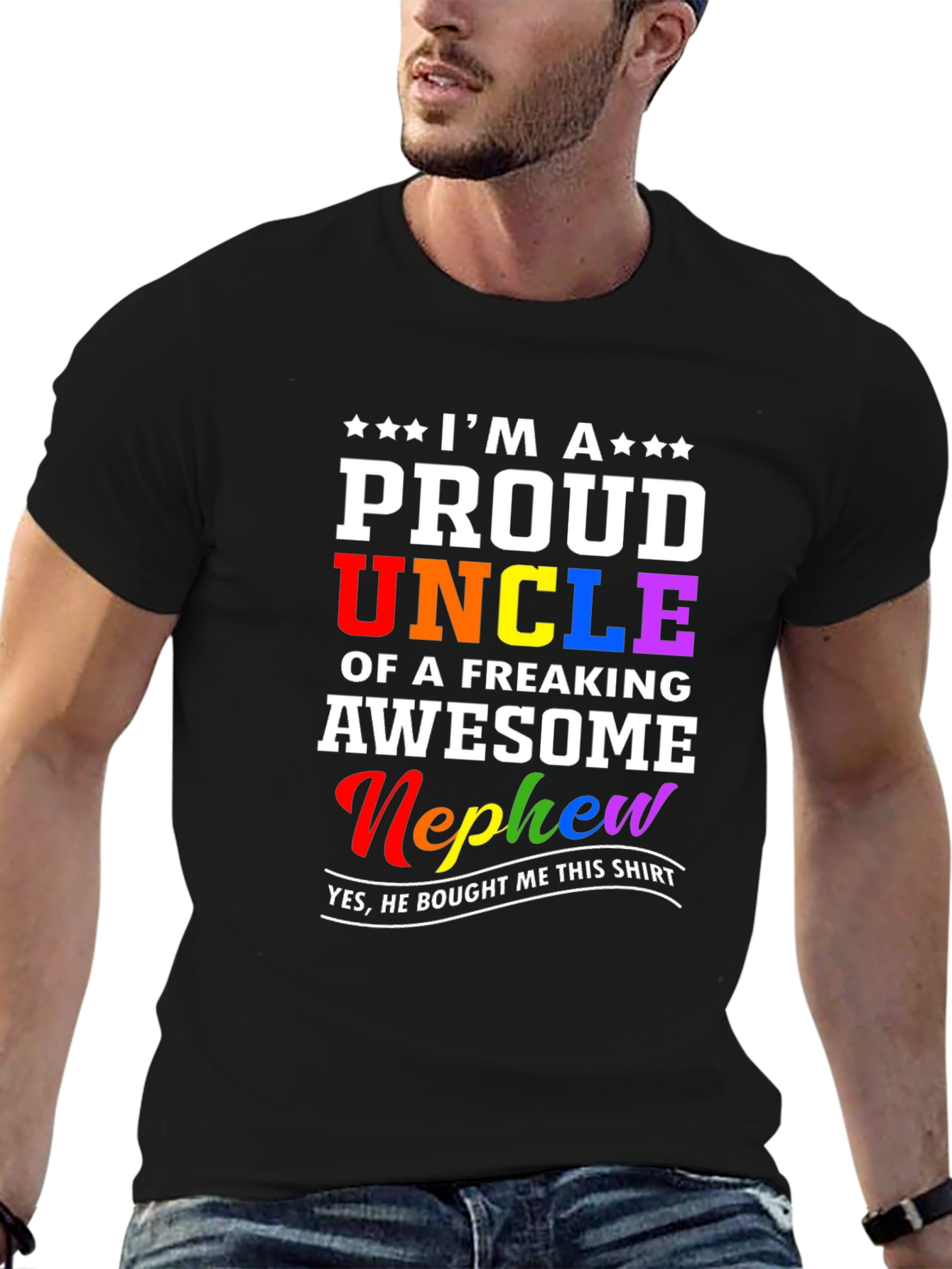 Proud Uncle T-Shirt - Freaking Awesome Nephew Gift