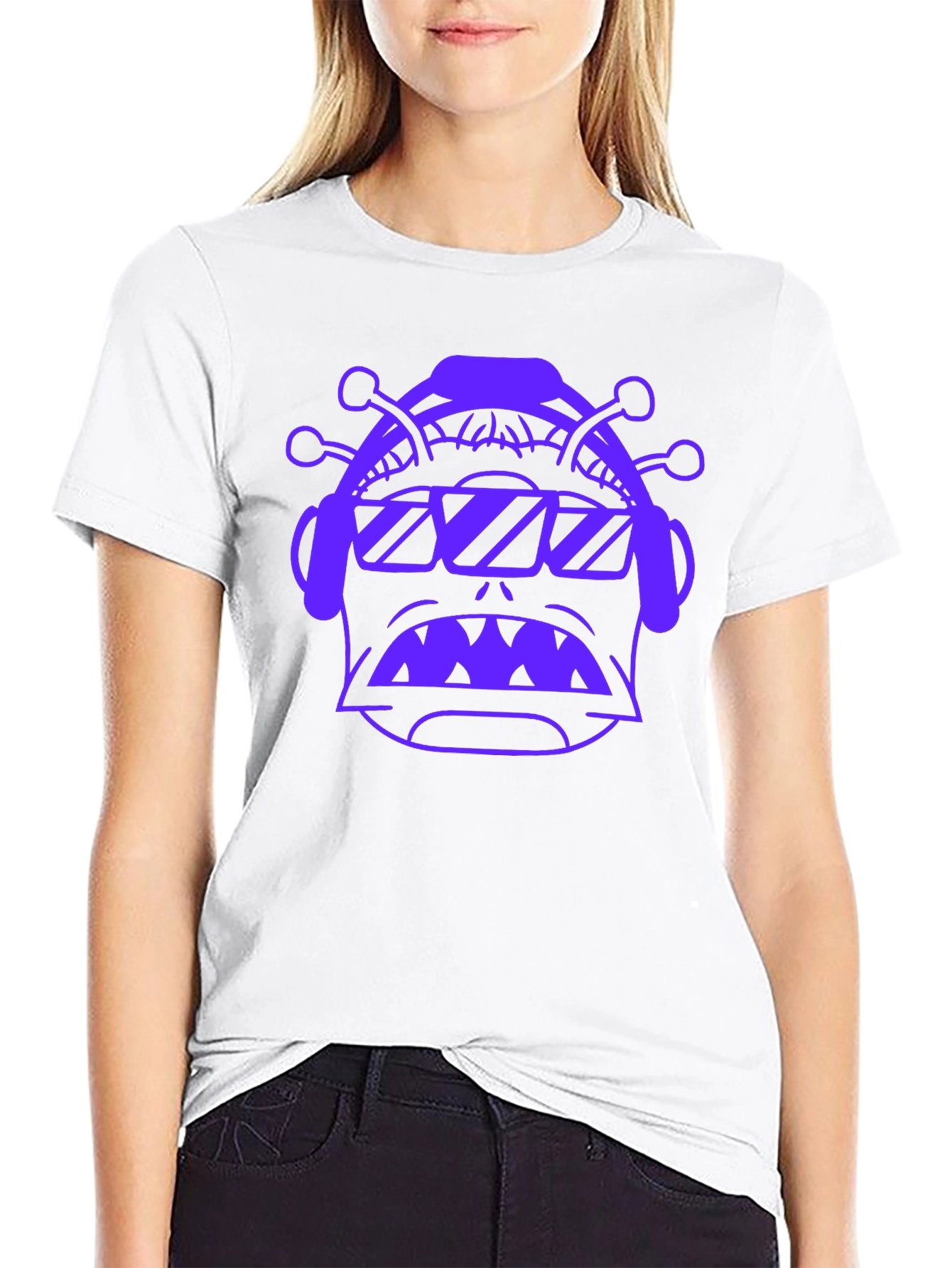 Retro Alien Graphic Black T-Shirt