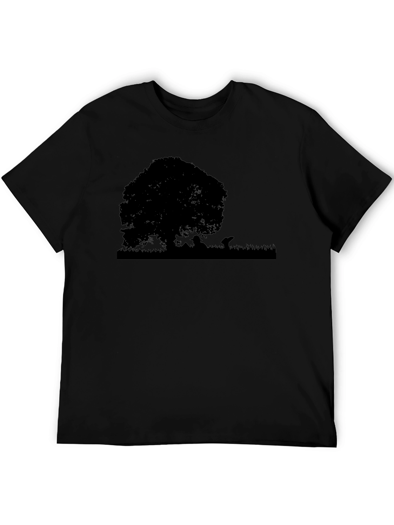 Nature Silhouette Tree Graphic Tee - Black