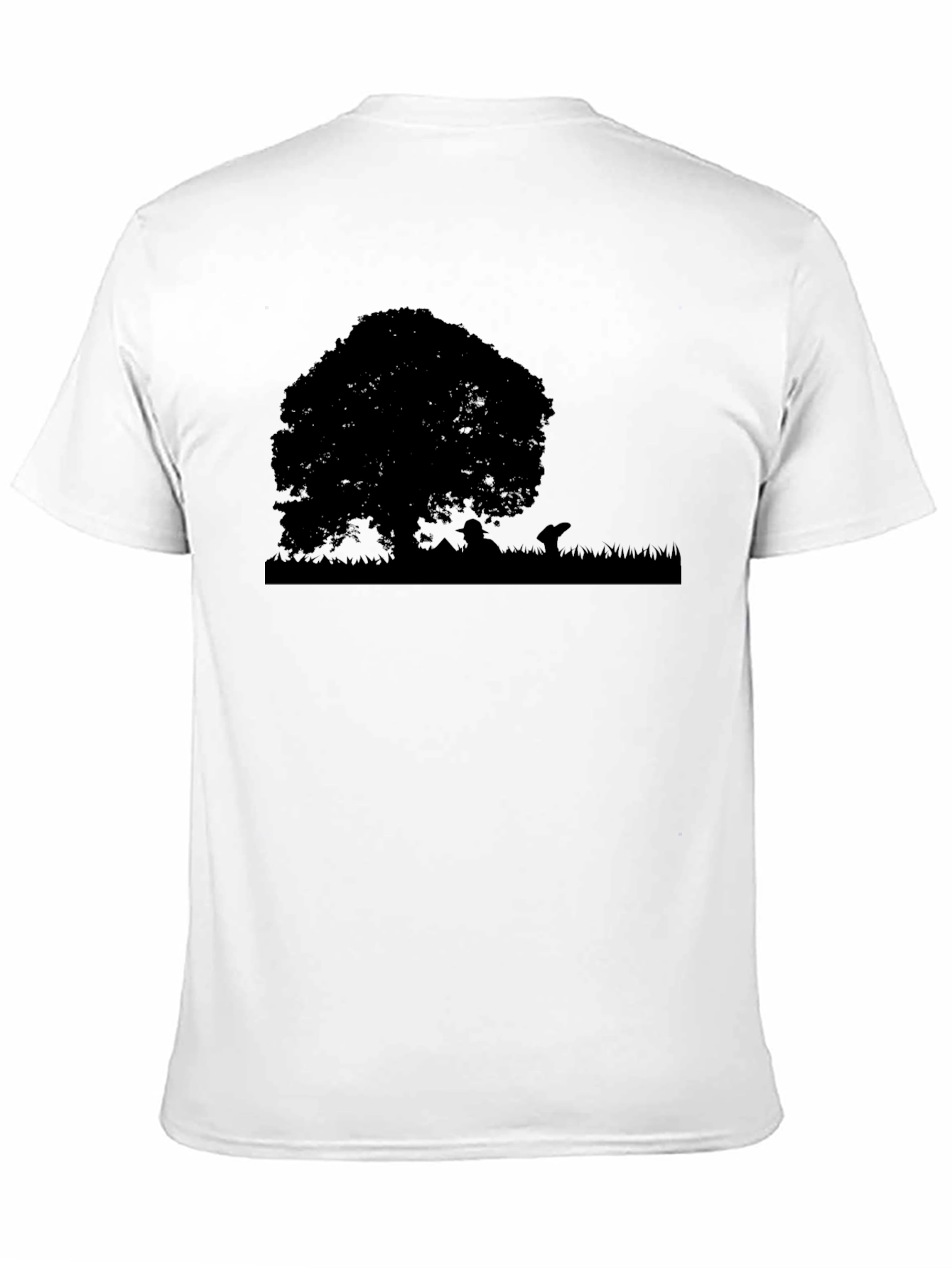 Nature Silhouette Tree Graphic Tee - Black