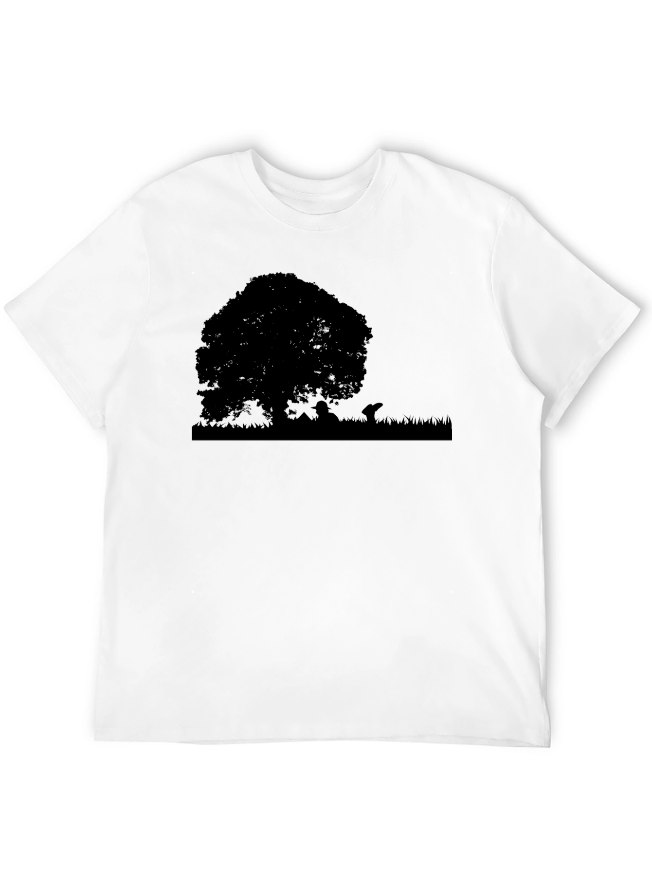 Nature Silhouette Tree Graphic Tee - Black