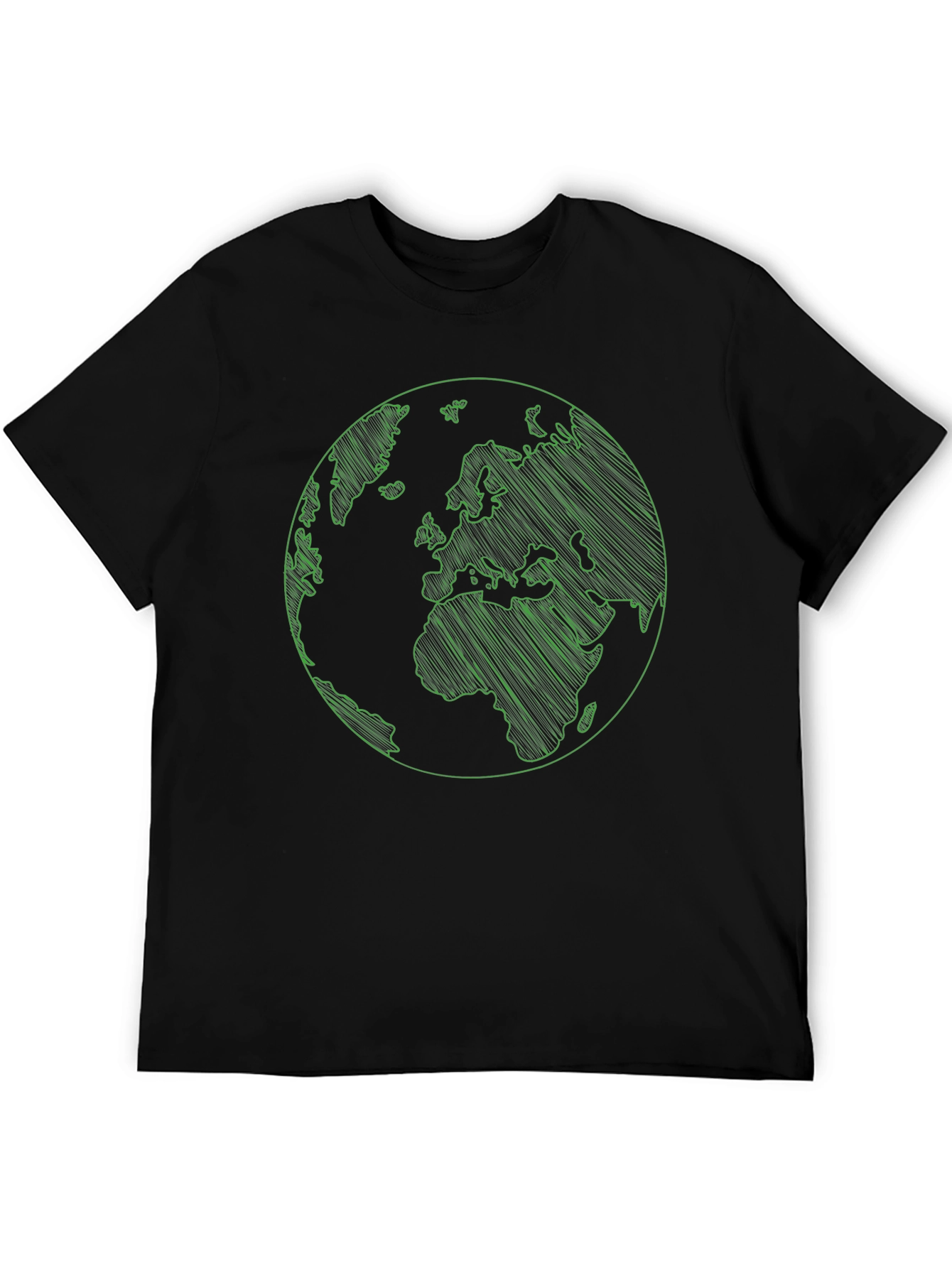 Earth Graphic Print Mens Black T-Shirt