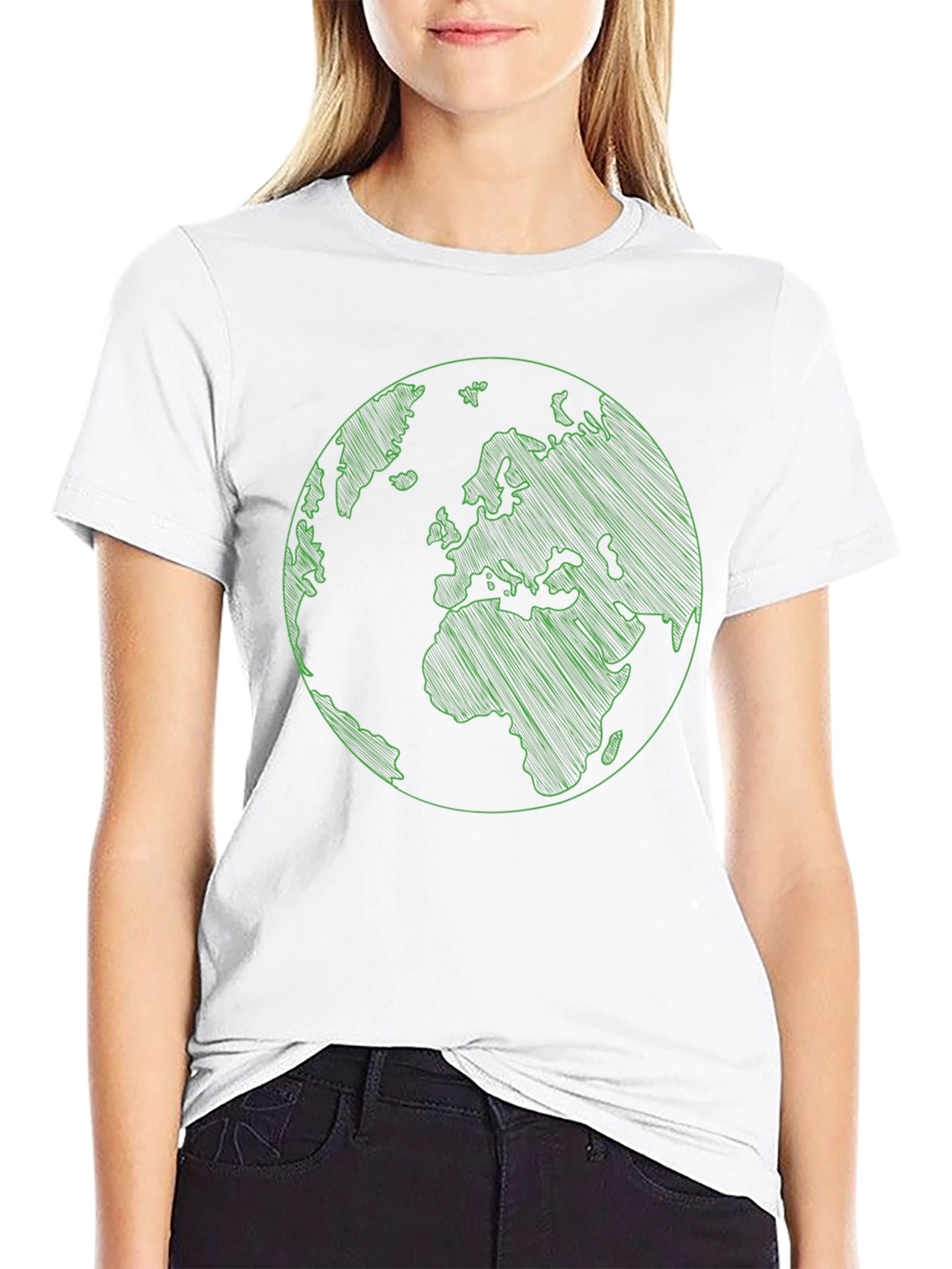 Earth Graphic Print Mens Black T-Shirt