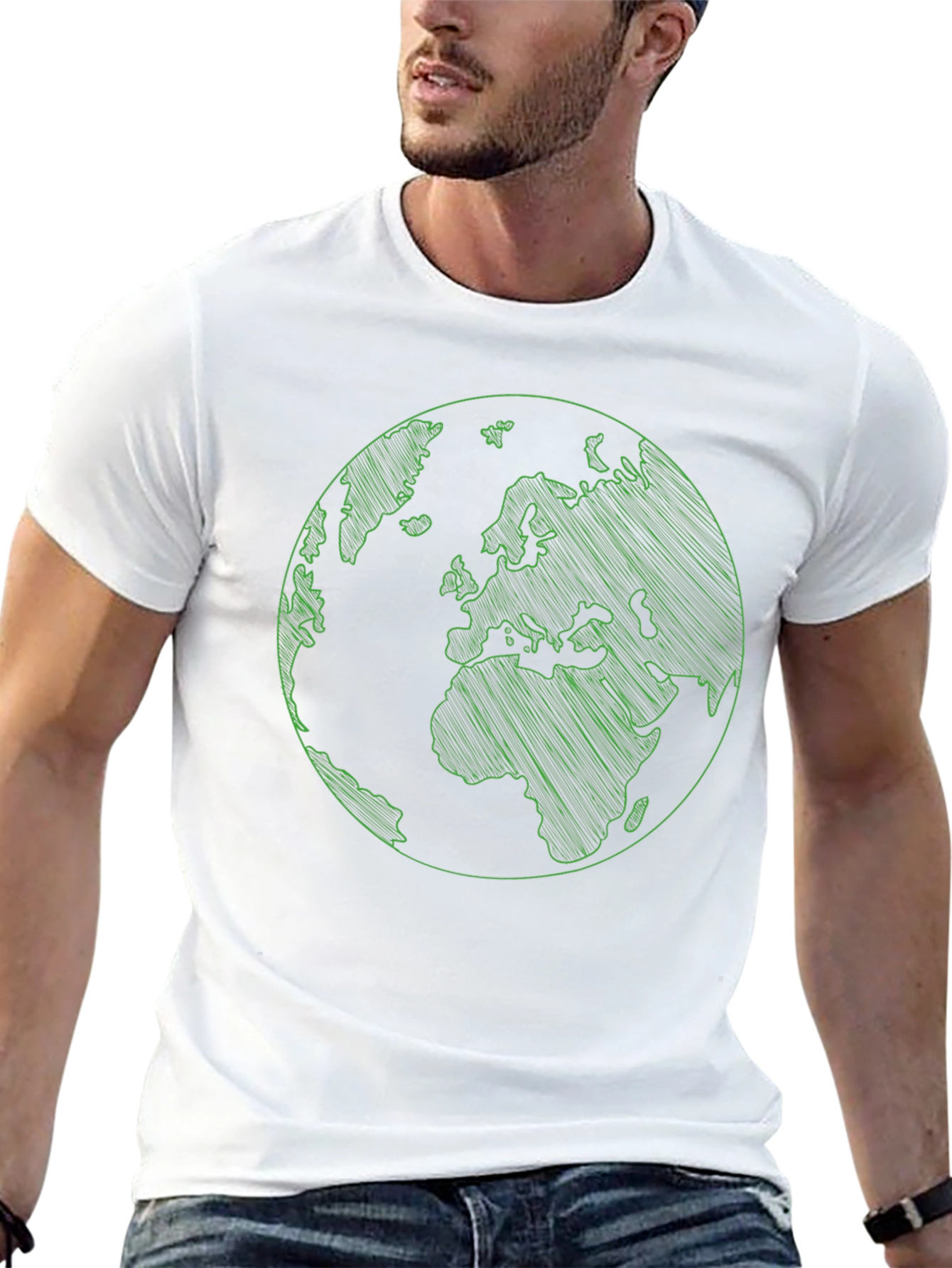 Earth Graphic Print Mens Black T-Shirt