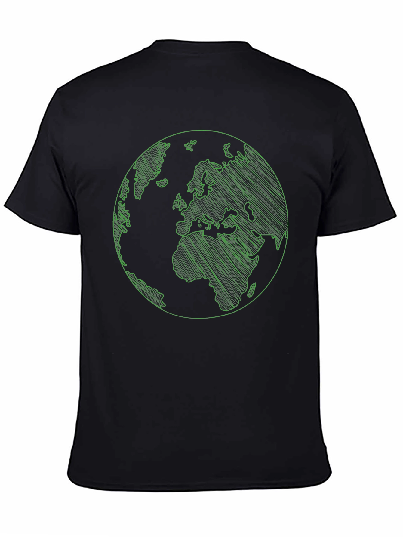 Earth Graphic Print Mens Black T-Shirt