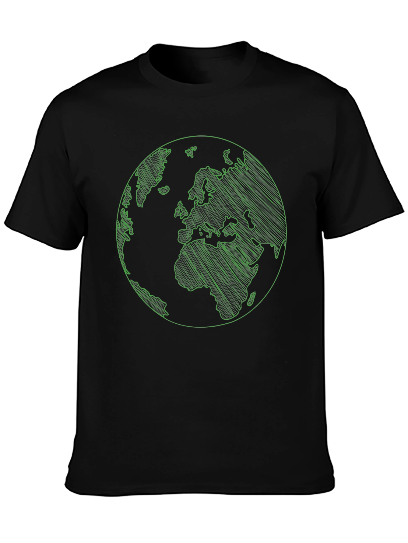 Earth Graphic Print Mens Black T-Shirt