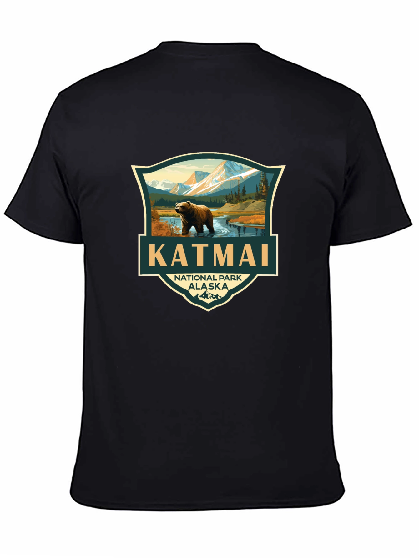 Katmai National Park Black T-Shirt