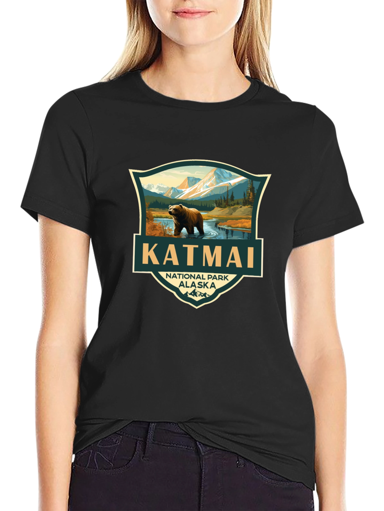 Katmai National Park Black T-Shirt