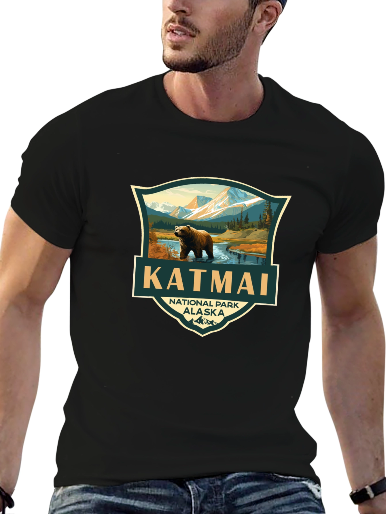 Katmai National Park Black T-Shirt