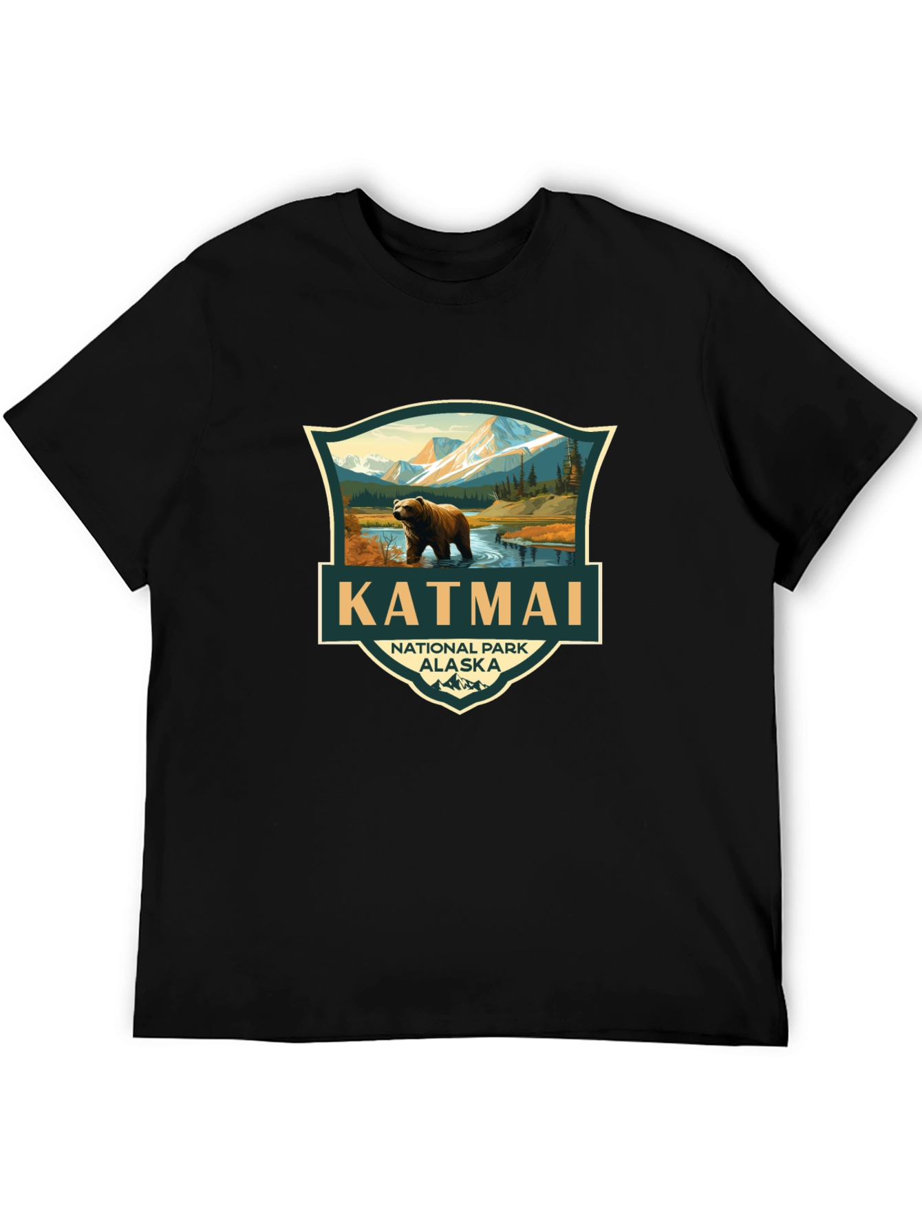 Katmai National Park Black T-Shirt