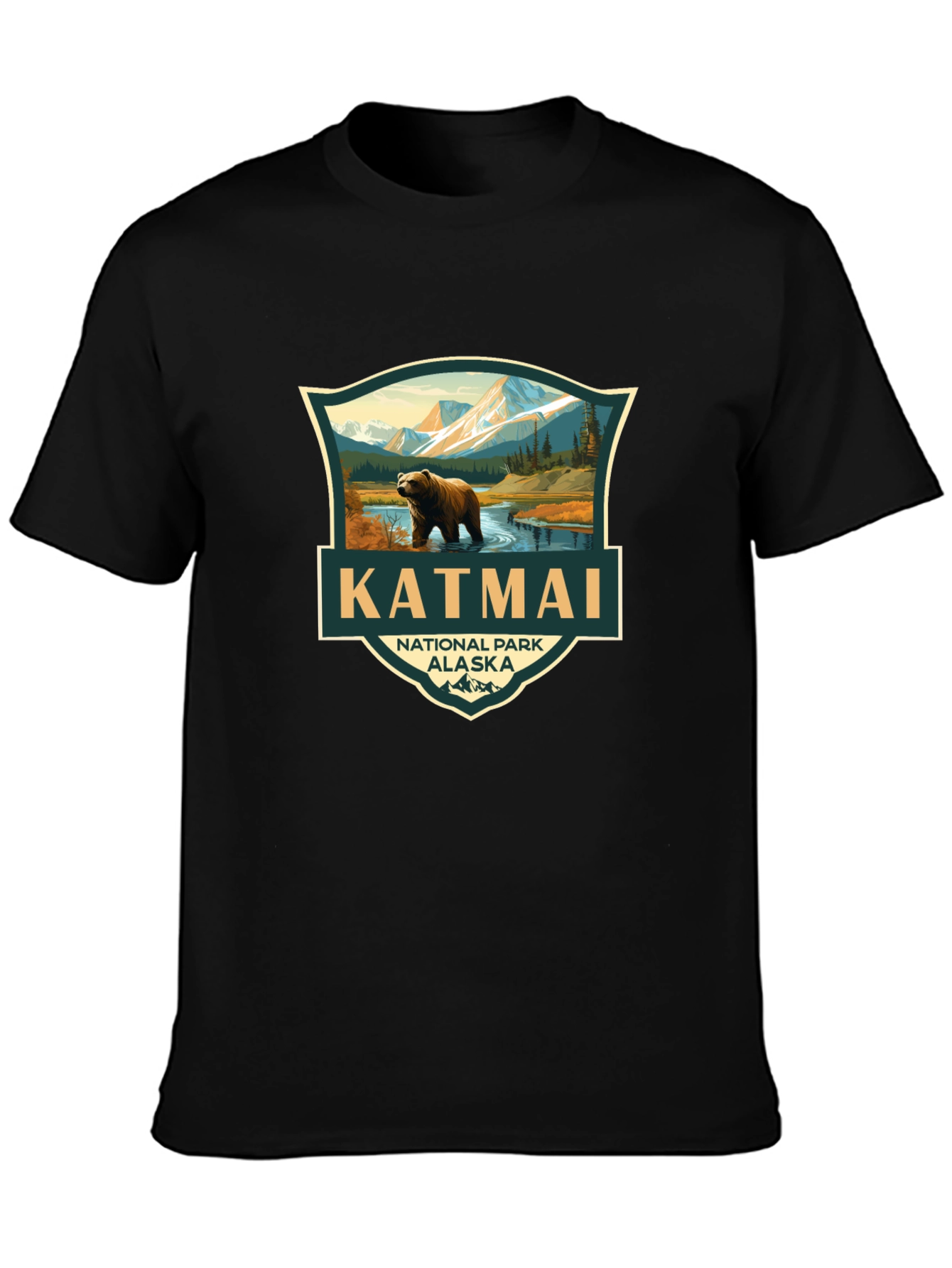 Katmai National Park Black T-Shirt