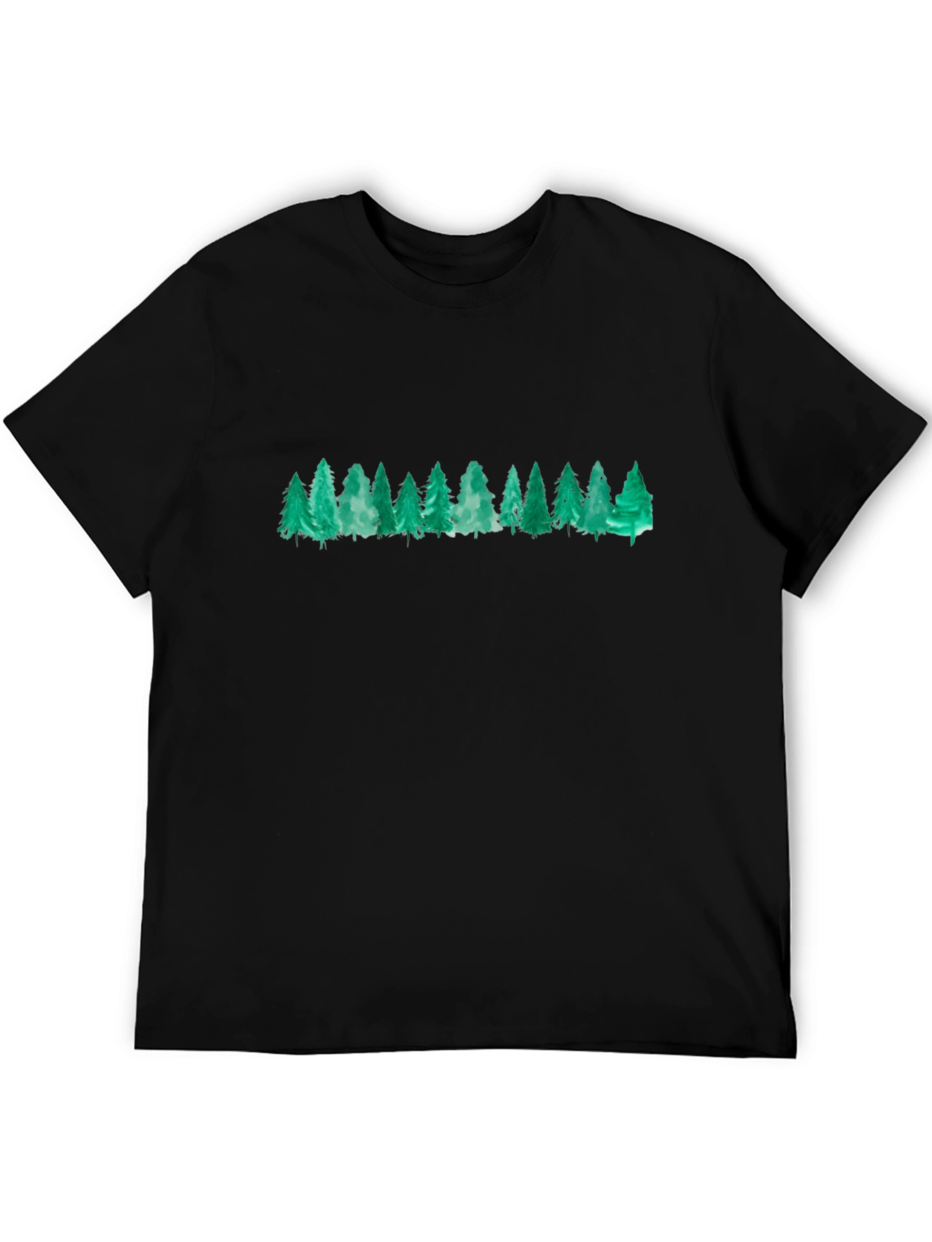 Nature-Lovers Black T-Shirt: Forest Design