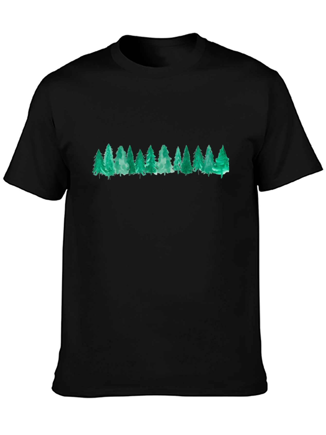 Nature-Lovers Black T-Shirt: Forest Design