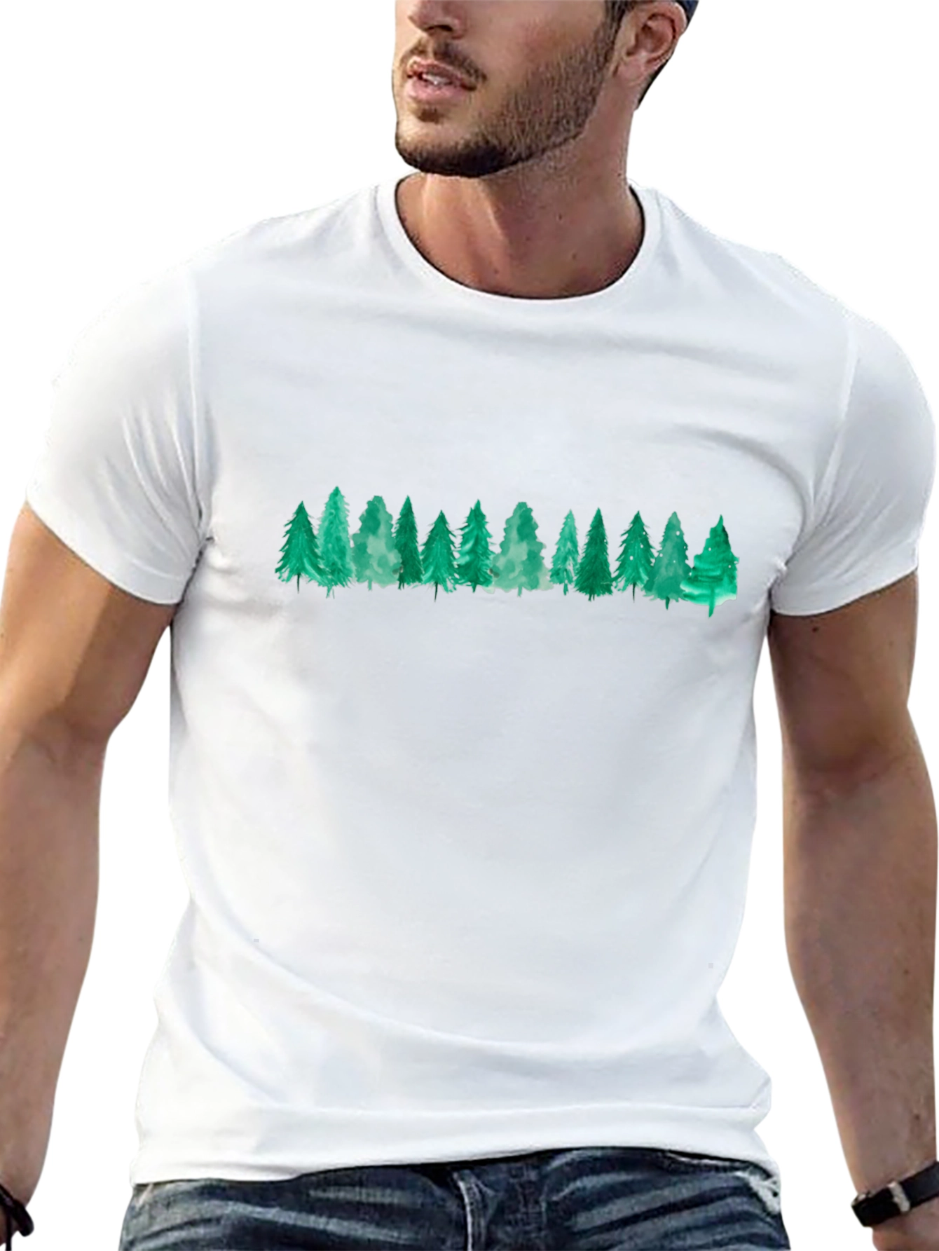 Nature-Lovers Black T-Shirt: Forest Design