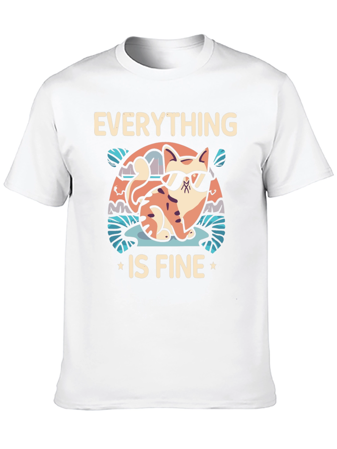 Everything Is Fine Cat T-Shirt