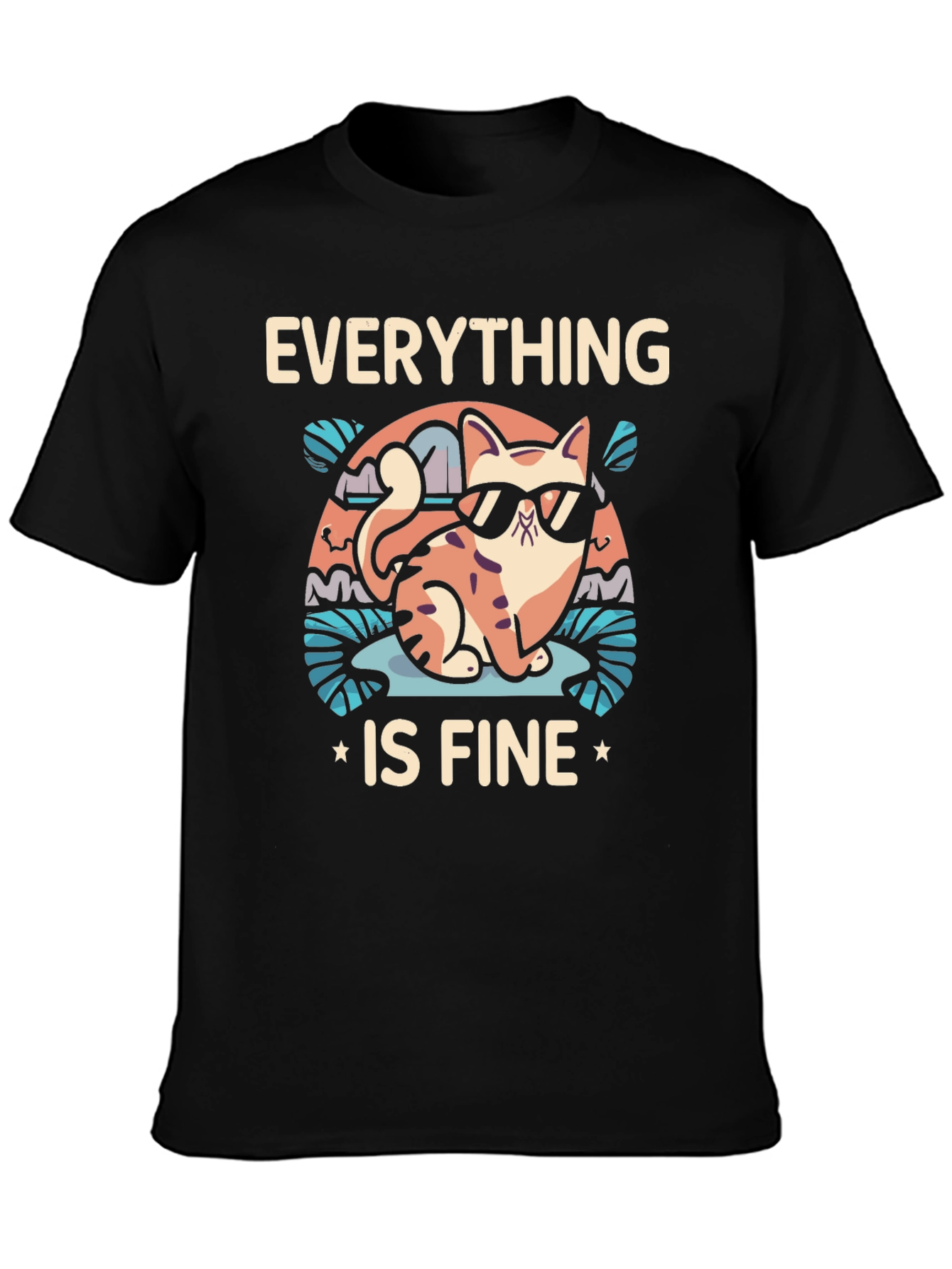 Everything Is Fine Cat T-Shirt