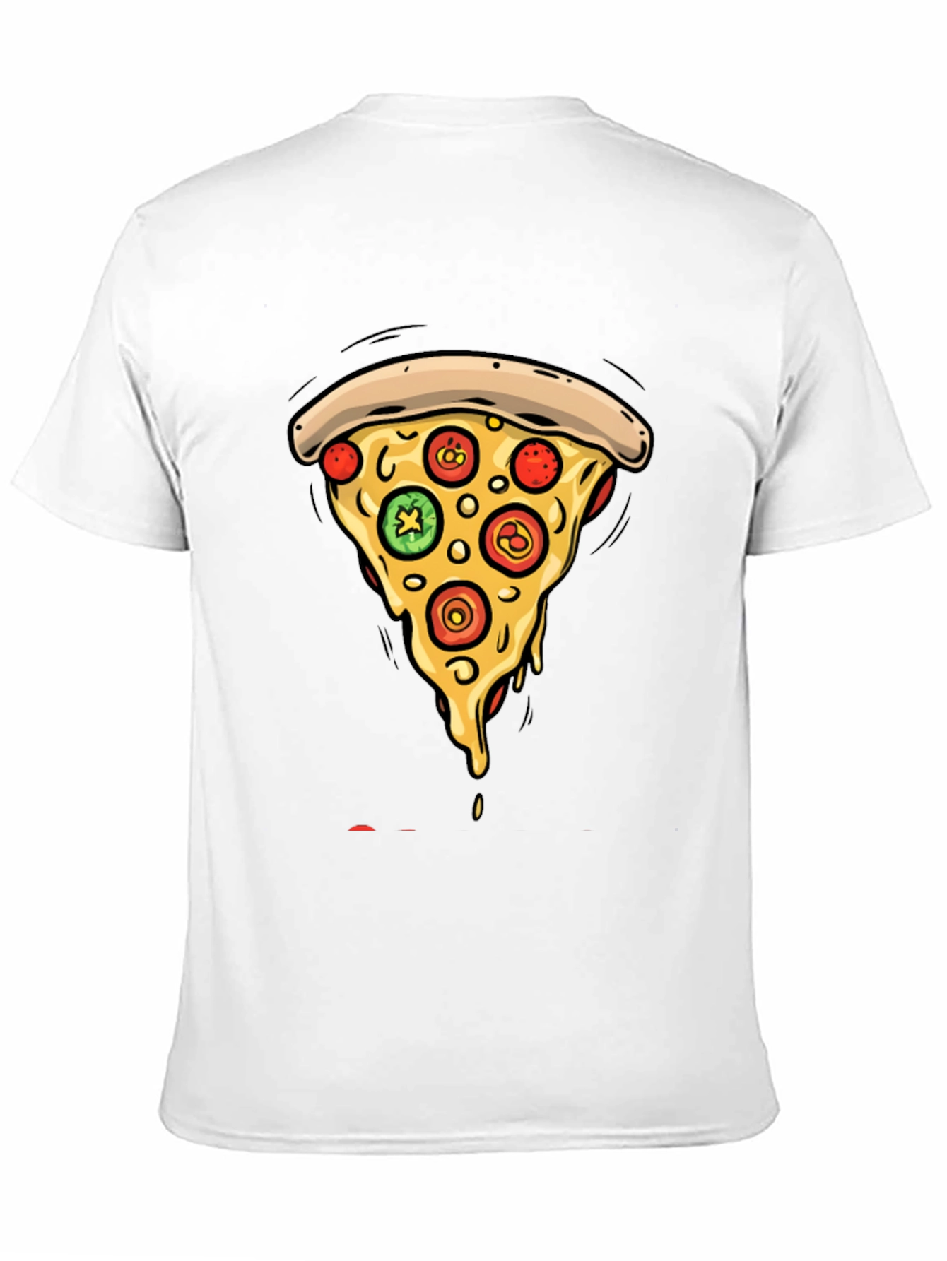 Pizza Slice Graphic Tee - Casual Black T-Shirt
