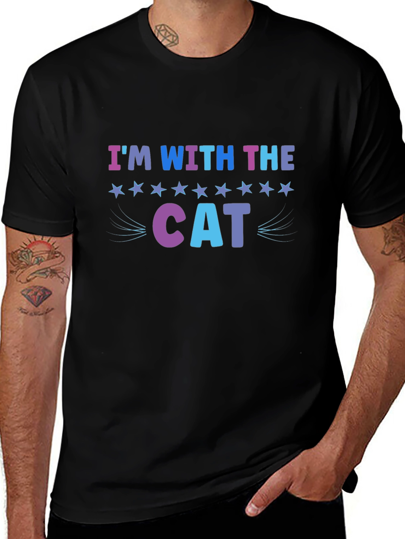 Im With The Cat T-Shirt Starry Design
