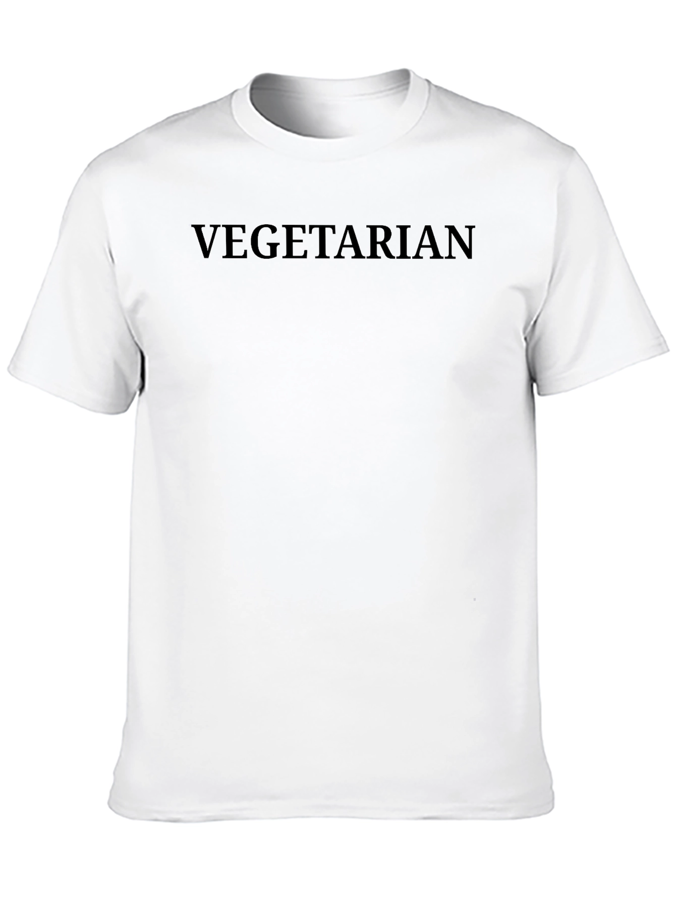 Vegetarian Graphic Tee - Black Crew Neck T-Shirt